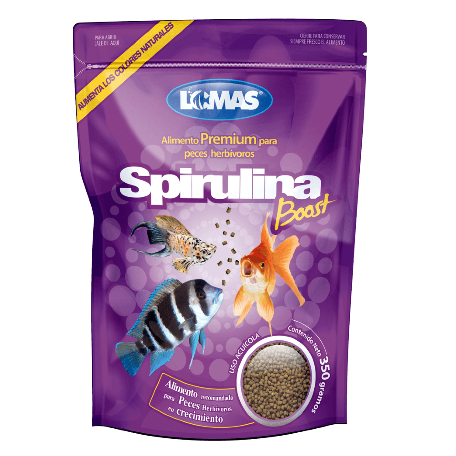 Lomas Alimento peces herbívoros bolitas Spirulina Boost 350g | G.Valkyria - imagen 1