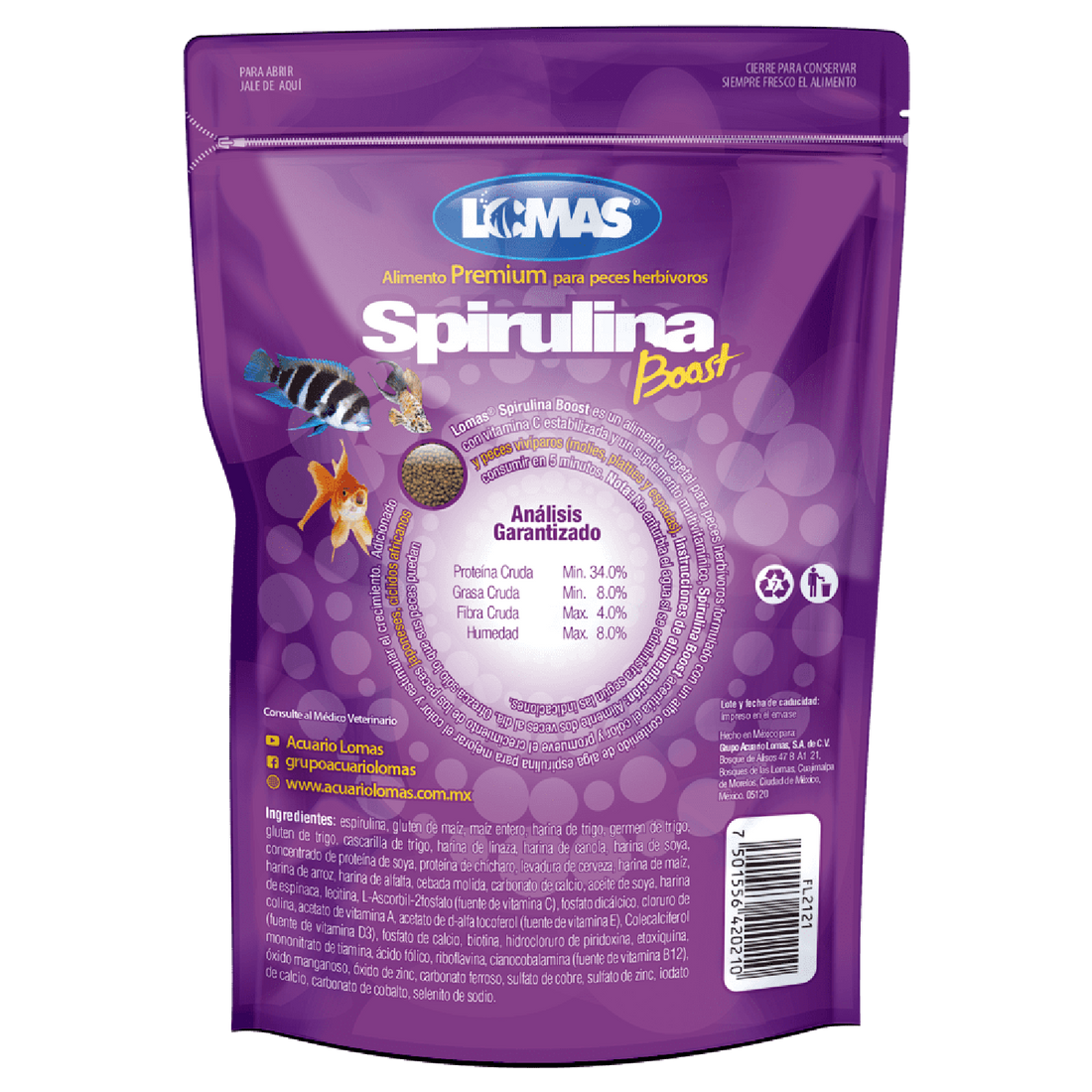 Lomas Alimento peces herbívoros bolitas Spirulina Boost 350g | G.Valkyria - imagen 1