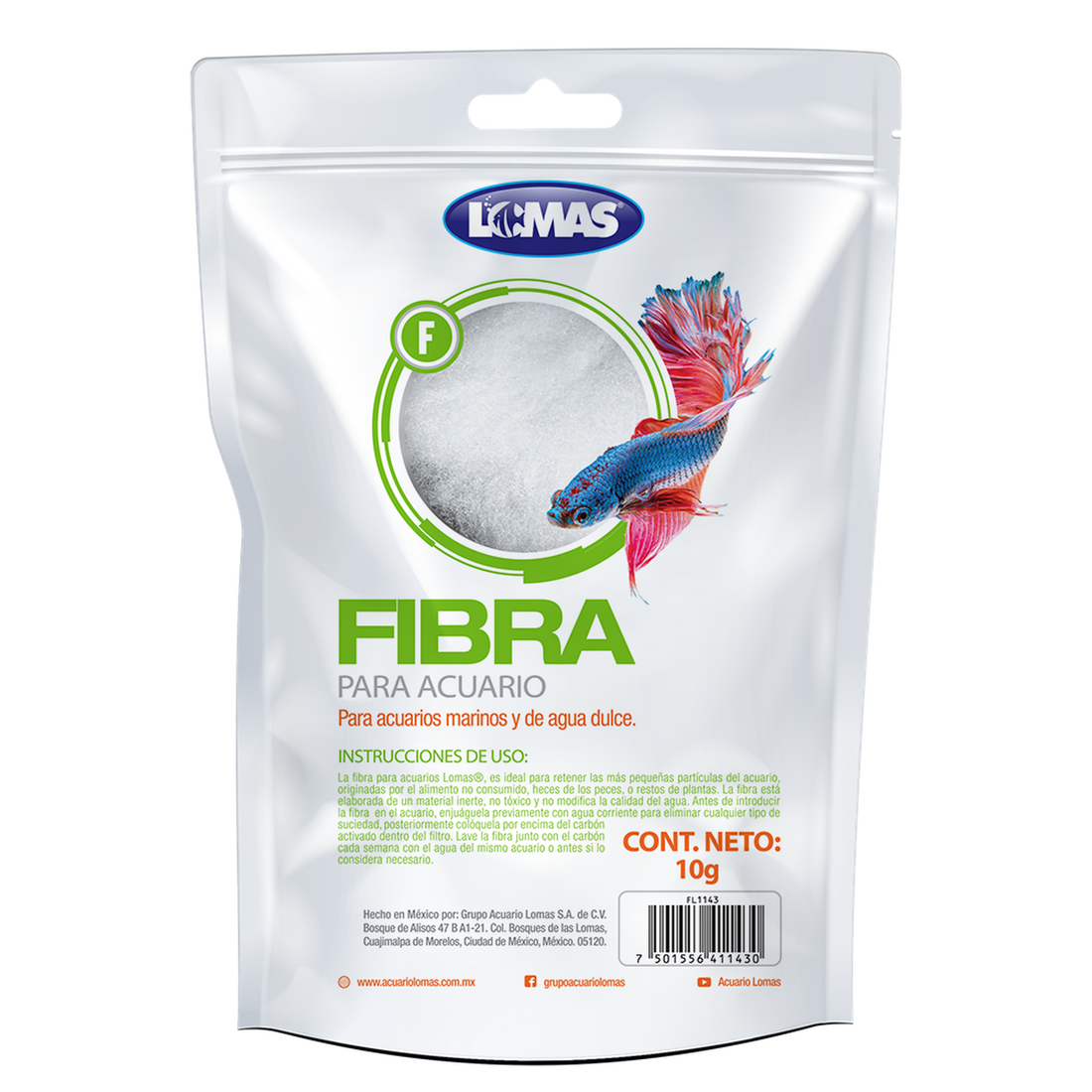 LOMAS Bolsa de Fibra Para Filtros de acuario 10grs | G.Valkyria - imagen 1
