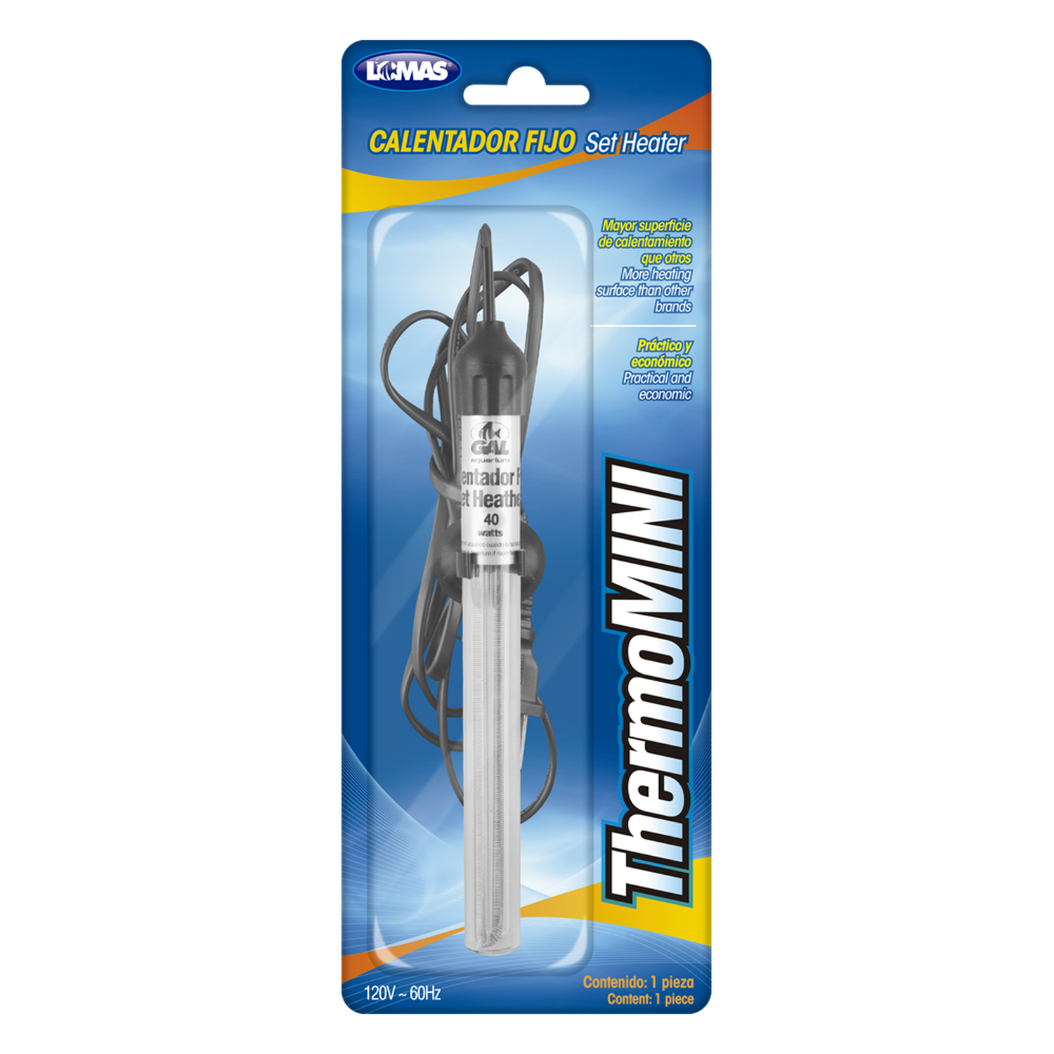 Lomas Calentador Fijo pequeño Thermomini 40W nano acuario | G.Valkyria - imagen 1