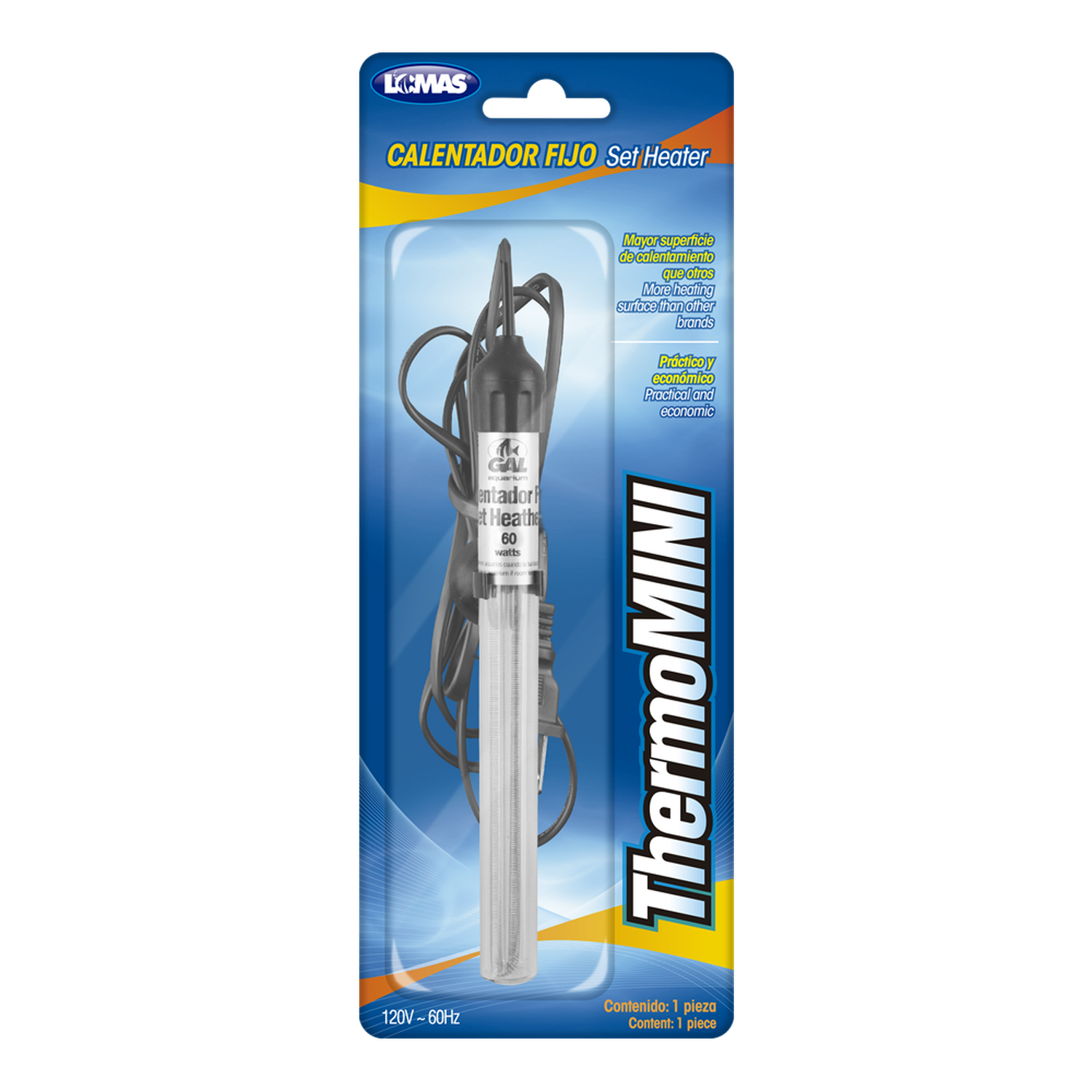 Lomas Calentador Fijo pequeño Thermomini 60W nano acuario | G.Valkyria - imagen 1