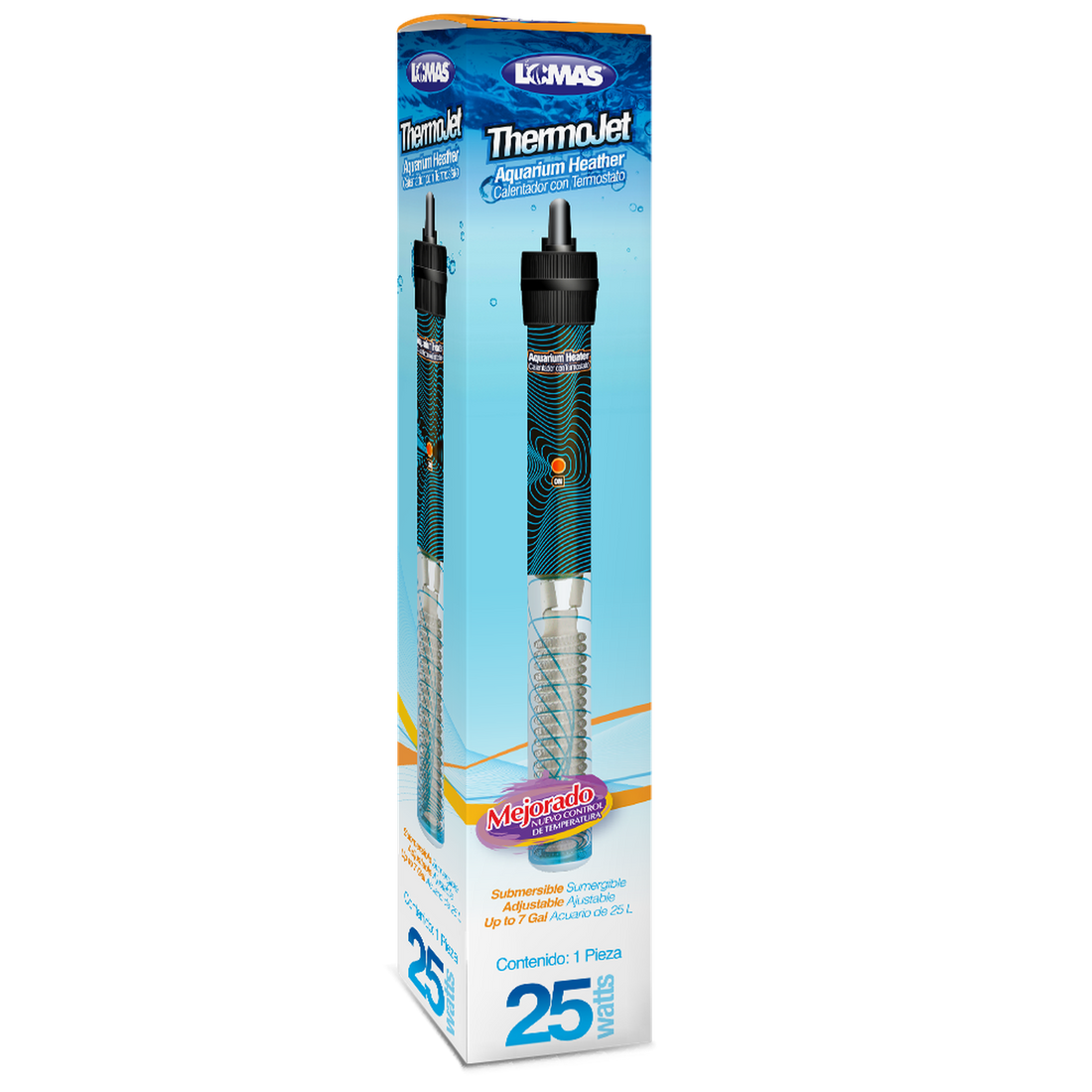 Lomas Calentador peceras acuario Termostato Thermo-Jet 25 W | G.Valkyria - imagen 1
