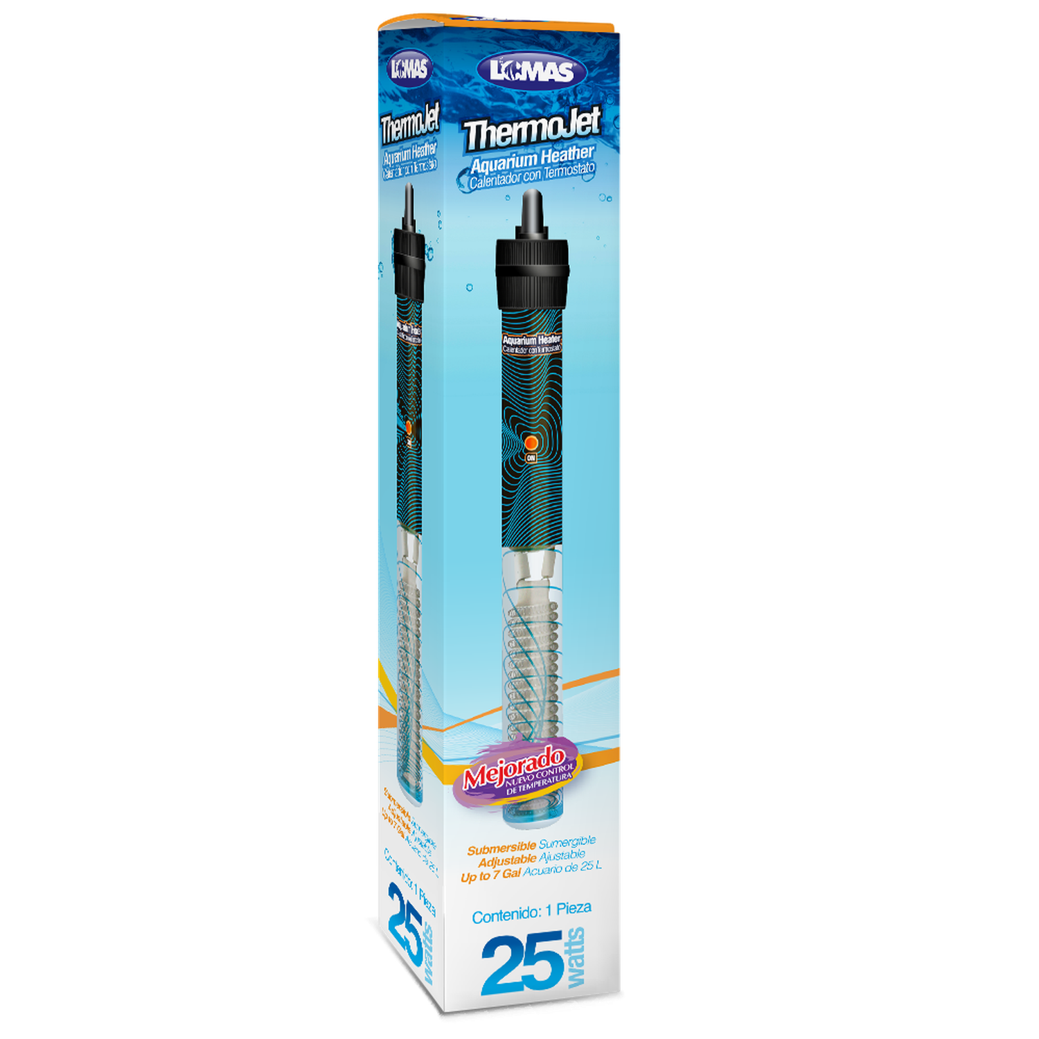 Lomas Calentador peceras acuario Termostato Thermo-Jet 25 W | G.Valkyria - imagen 1