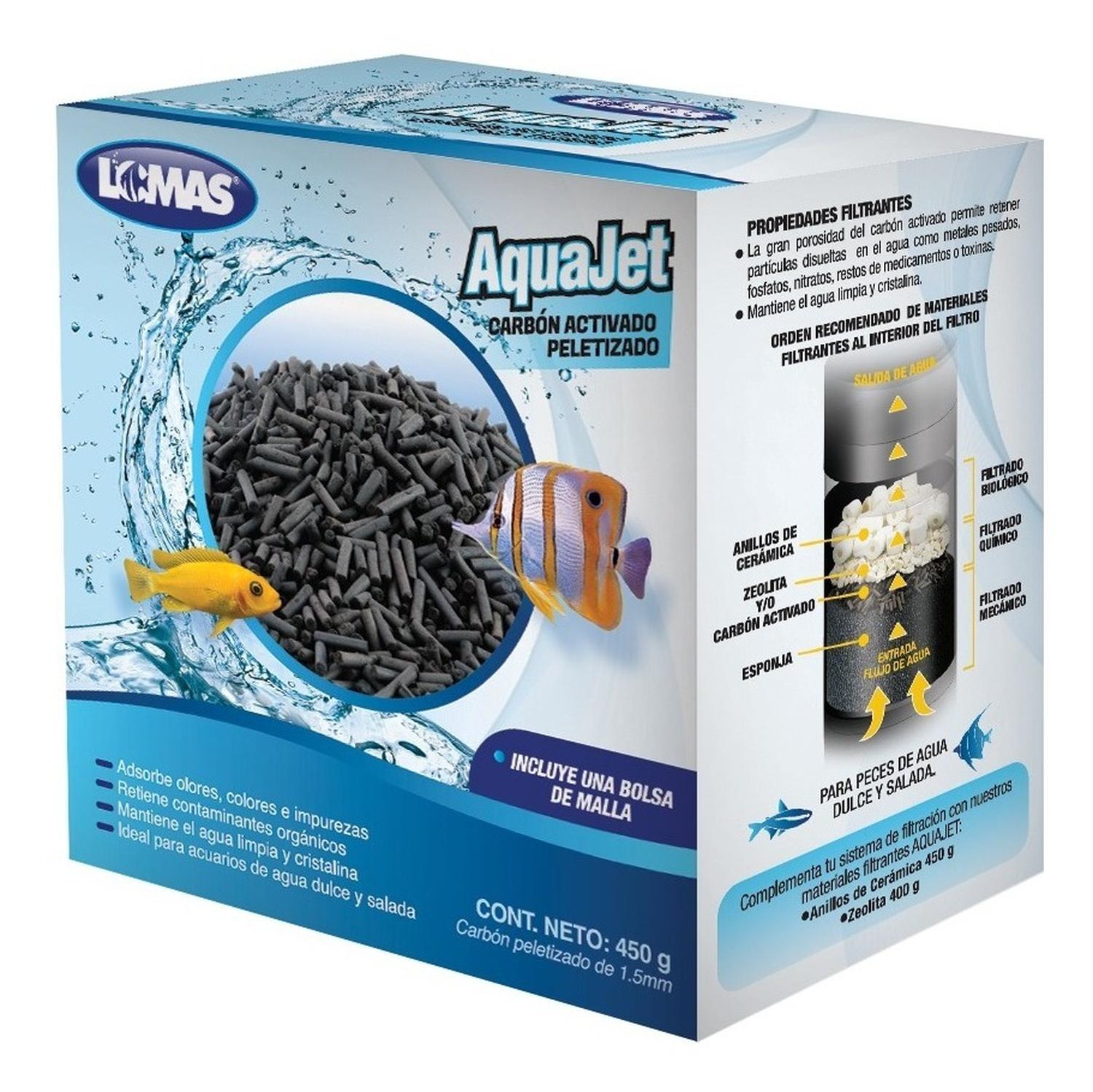 Carbón Activado Acuario 450g 1.5mm Filtrante Pecera malla de Lomas | G.Valkyria - imagen 1
