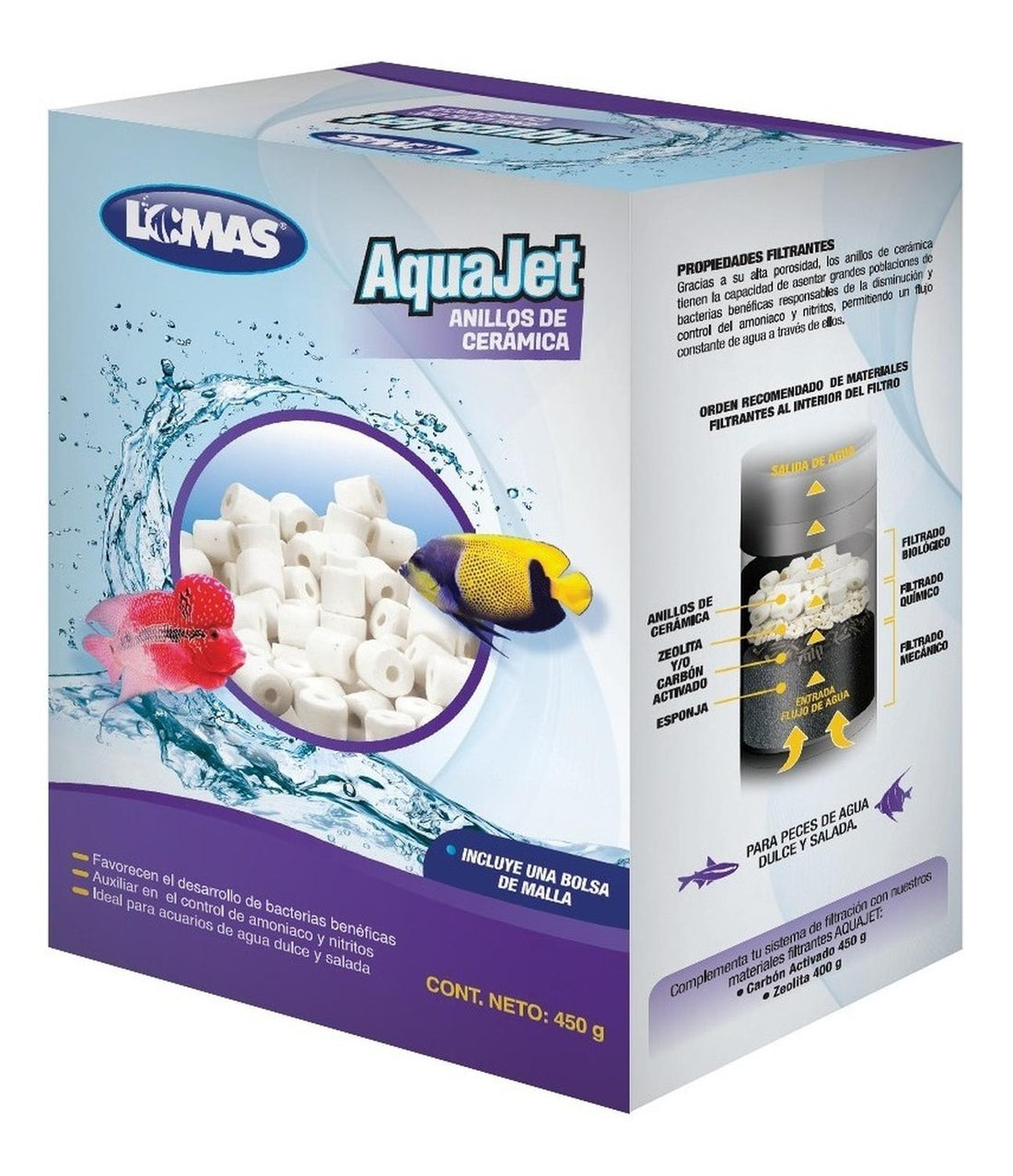 Lomas Ceramica bacteria Filtro o sump 450 Grs Con Malla | G.Valkyria - imagen 1