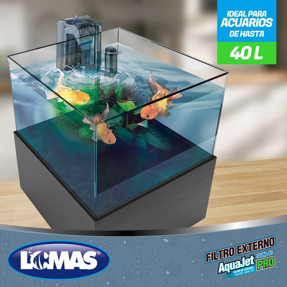 LOMAS filtro de cascada para acuario AquaJet Slim Pro 40 LT | G.Valkyria - imagen 1