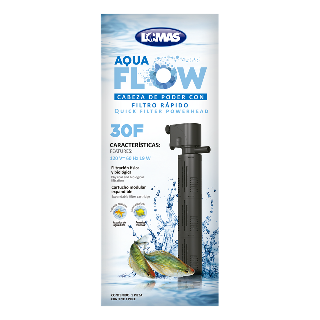 LOMAS filtro rápido cabeza poder AquaFlow 30F para 300-500lt | G.Valkyria - imagen 1
