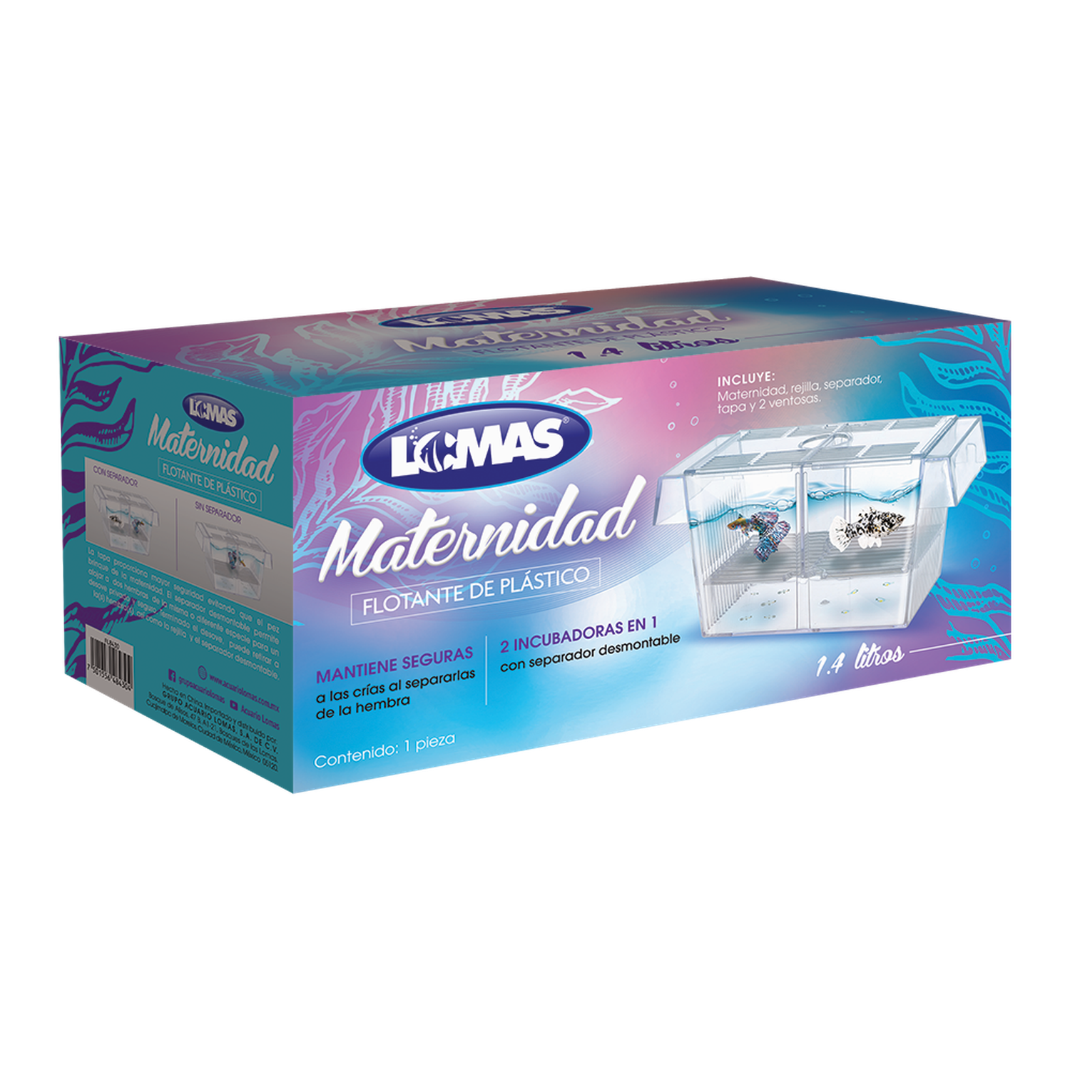 LOMAS maternidad flotante interna guppy molly peces 1.4 L | G.Valkyria - imagen 1