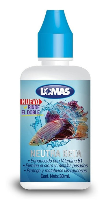 Neutra Beta 30ml Elimina Cloro Protege Mucosas Peces Lomas | G.Valkyria - imagen 1