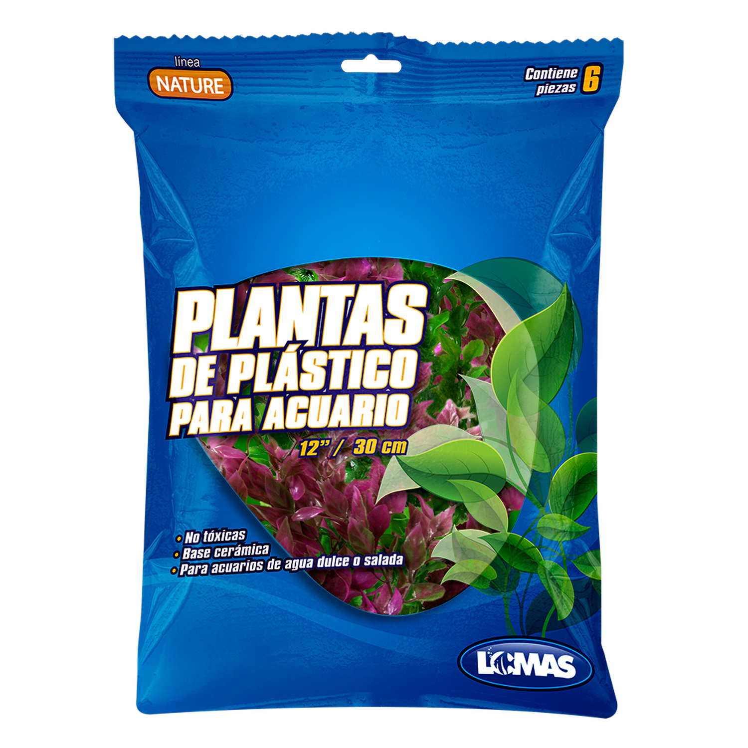 LOMAS planta artificial de 30 cms para acuarios - 6 plantas | G.Valkyria - imagen 1