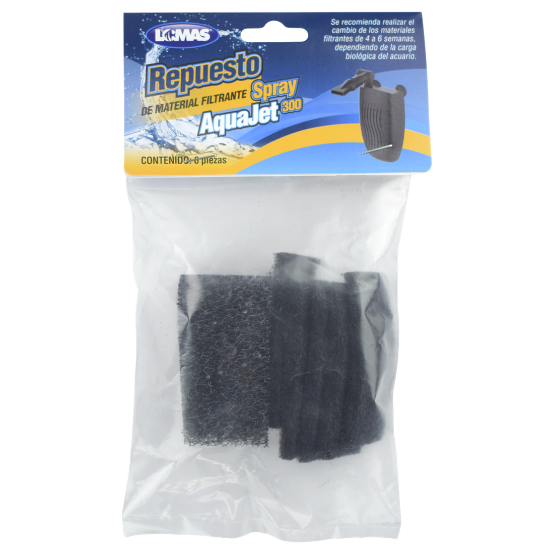 Repuesto de esponjas para filtro Spray Aquajet 300 6 pzas de Lomas | G.Valkyria - imagen 1