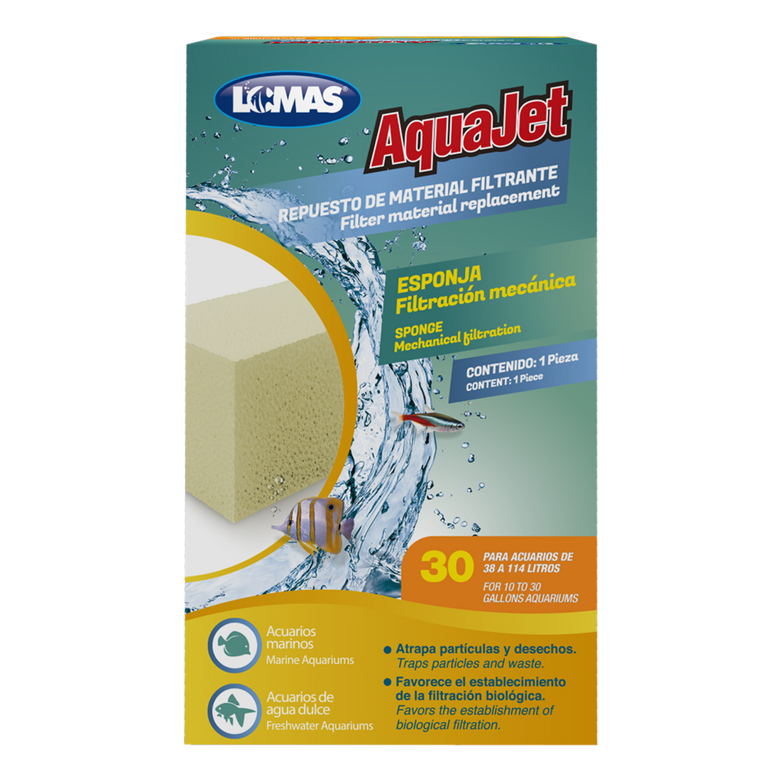 Repuesto esponja filtro AquaJet y Aquaclear 30 de Lomas | G.Valkyria - imagen 1