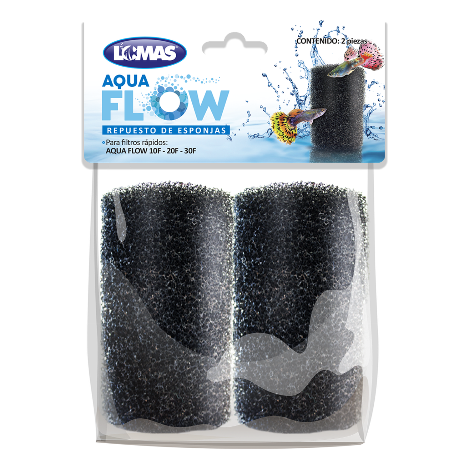 Repuesto esponja filtro rápido LOMAS AquaJet Flow 2 pza | G.Valkyria