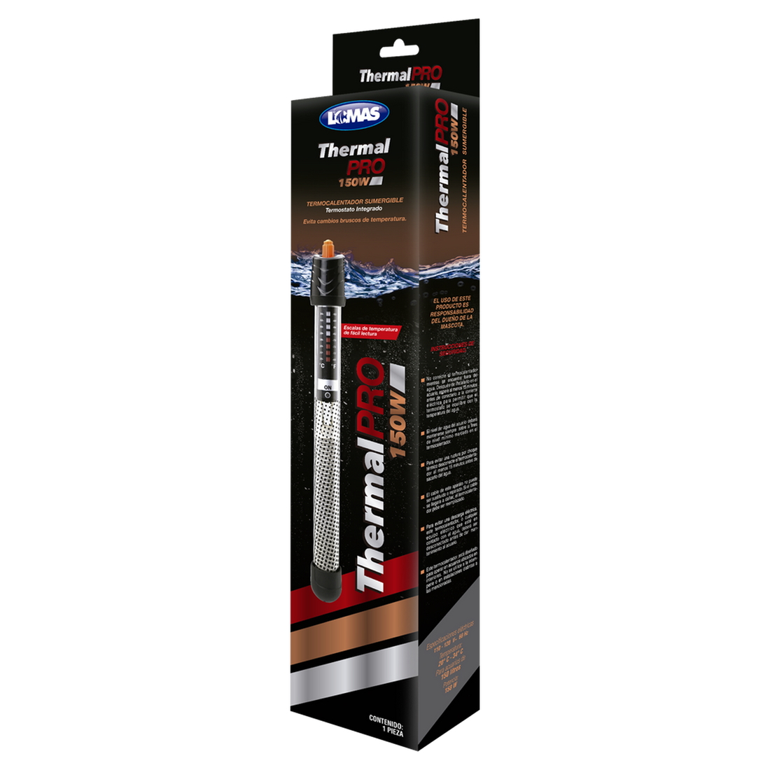 Termostato sumergible pecera LOMAS Thermalpro 150w o 150 lt | G.Valkyria - imagen 1