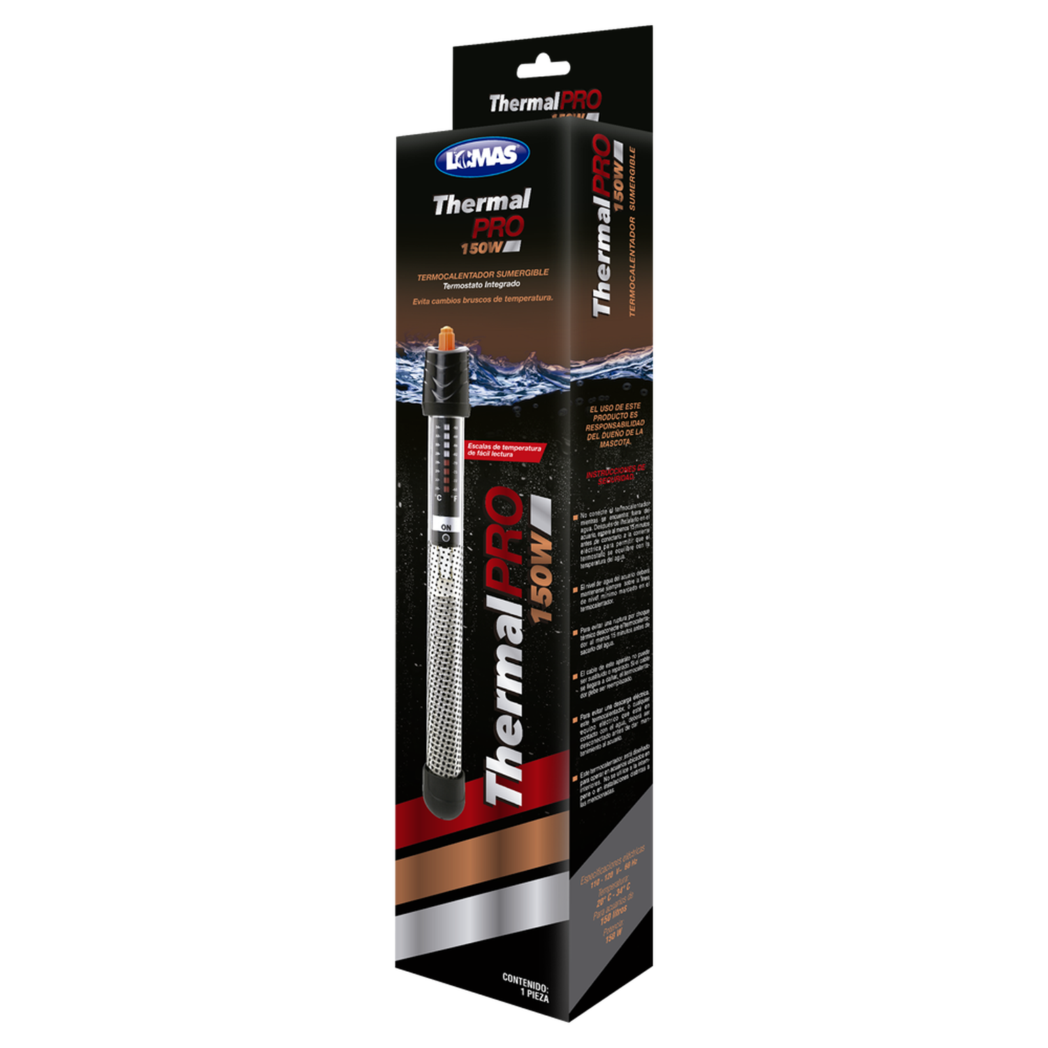 Termostato sumergible pecera LOMAS Thermalpro 150w o 150 lt | G.Valkyria - imagen 1
