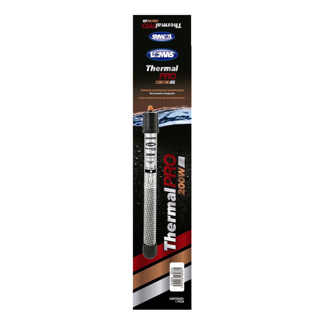 Termostato sumergible pecera LOMAS Thermalpro 200w o 200 lt | G.Valkyria - imagen 1