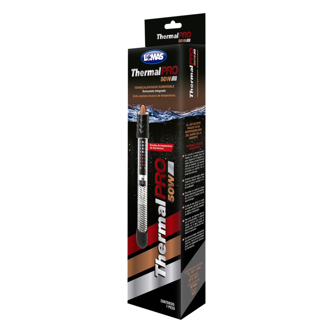 Termostato sumergible pecera LOMAS Thermalpro 50w o 50 lt | G.Valkyria - imagen 1