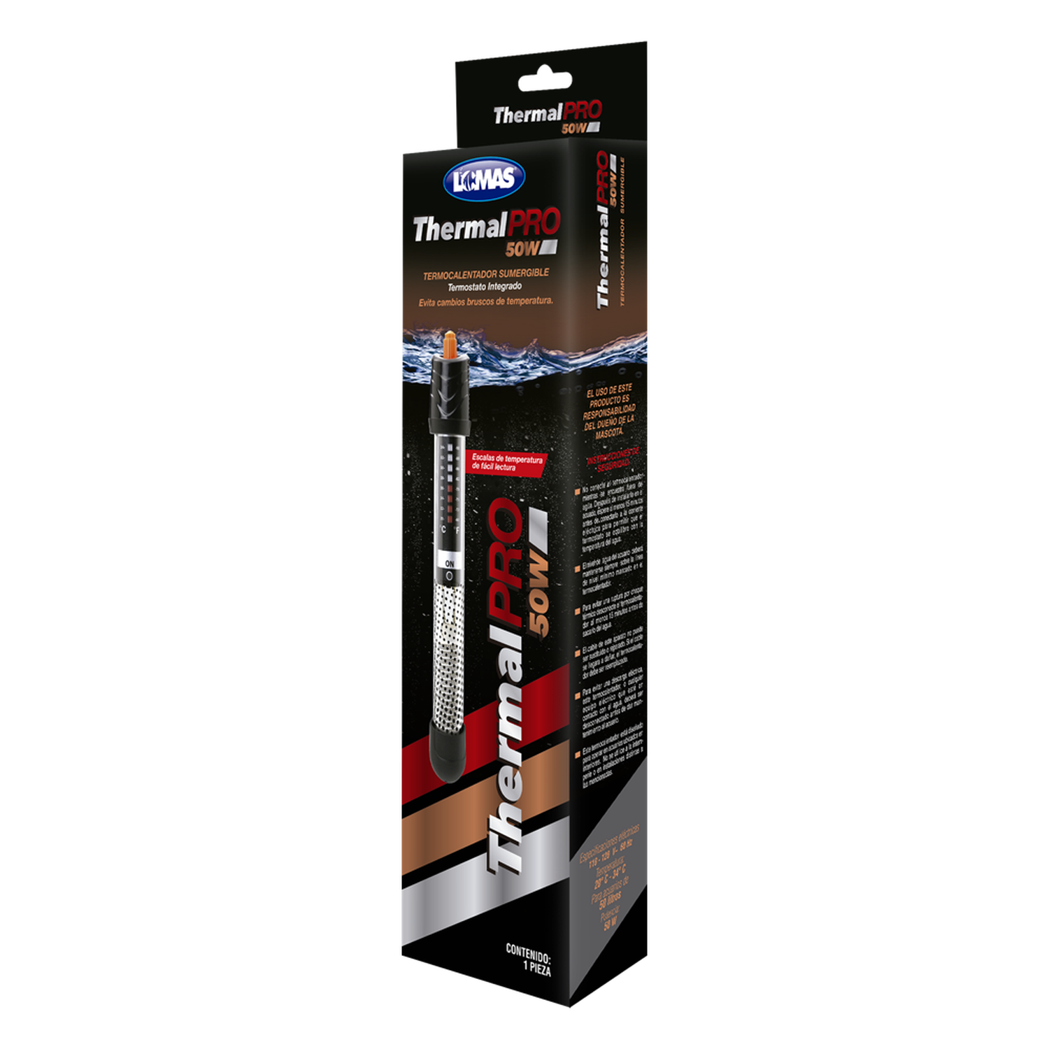 Termostato sumergible pecera LOMAS Thermalpro 50w o 50 lt | G.Valkyria - imagen 1