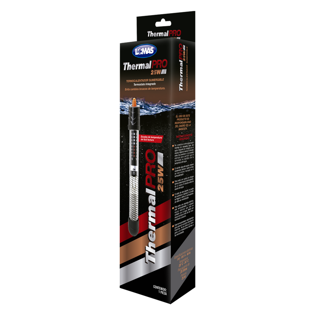 LOMAS termostato sumergible pecera Thermalpro 25w o 25 lt | G.Valkyria - imagen 1
