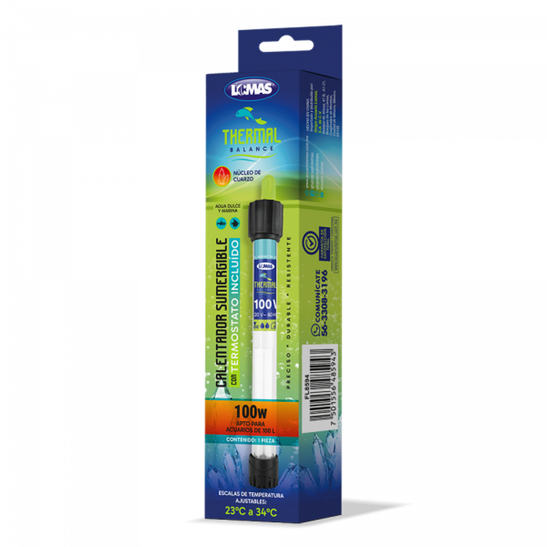 Lomas Thermal Balance Termostato acuarios 100 wats ajustable | G.Valkyria - imagen 1