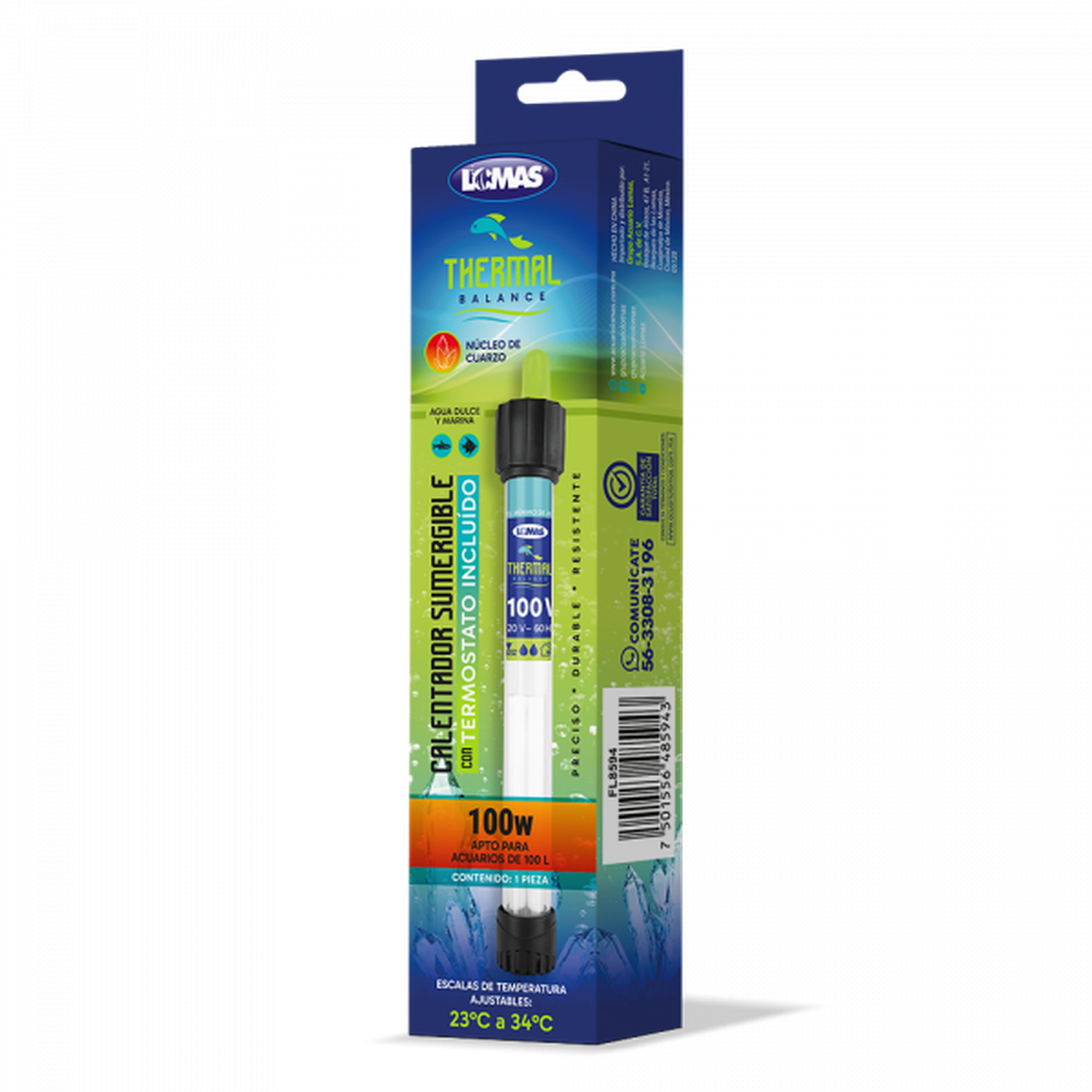 Lomas Thermal Balance Termostato acuarios 100 wats ajustable | G.Valkyria - imagen 1
