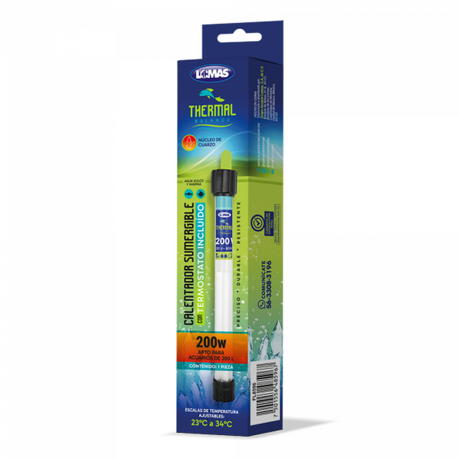 Lomas Thermal Balance Termostato acuarios 200 wats ajustable | G.Valkyria - imagen 1