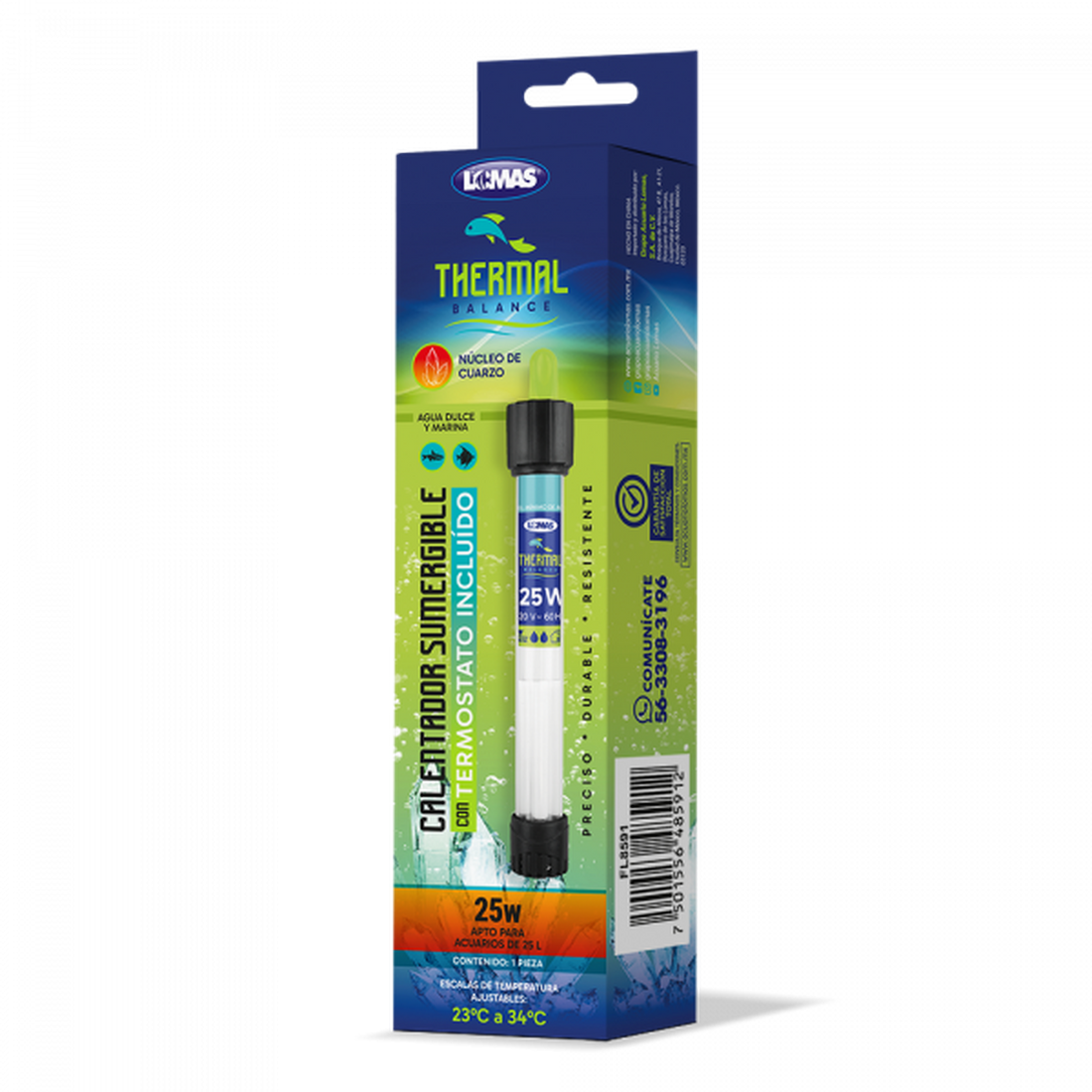 Lomas Thermal Balance Termostato acuarios 25 wats ajustable | G.Valkyria - imagen 1