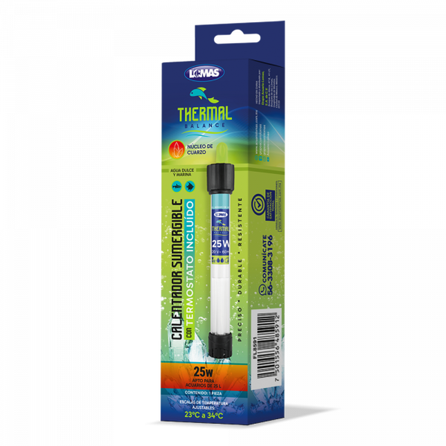 Lomas Thermal Balance Termostato acuarios 25 wats ajustable | G.Valkyria - imagen 1