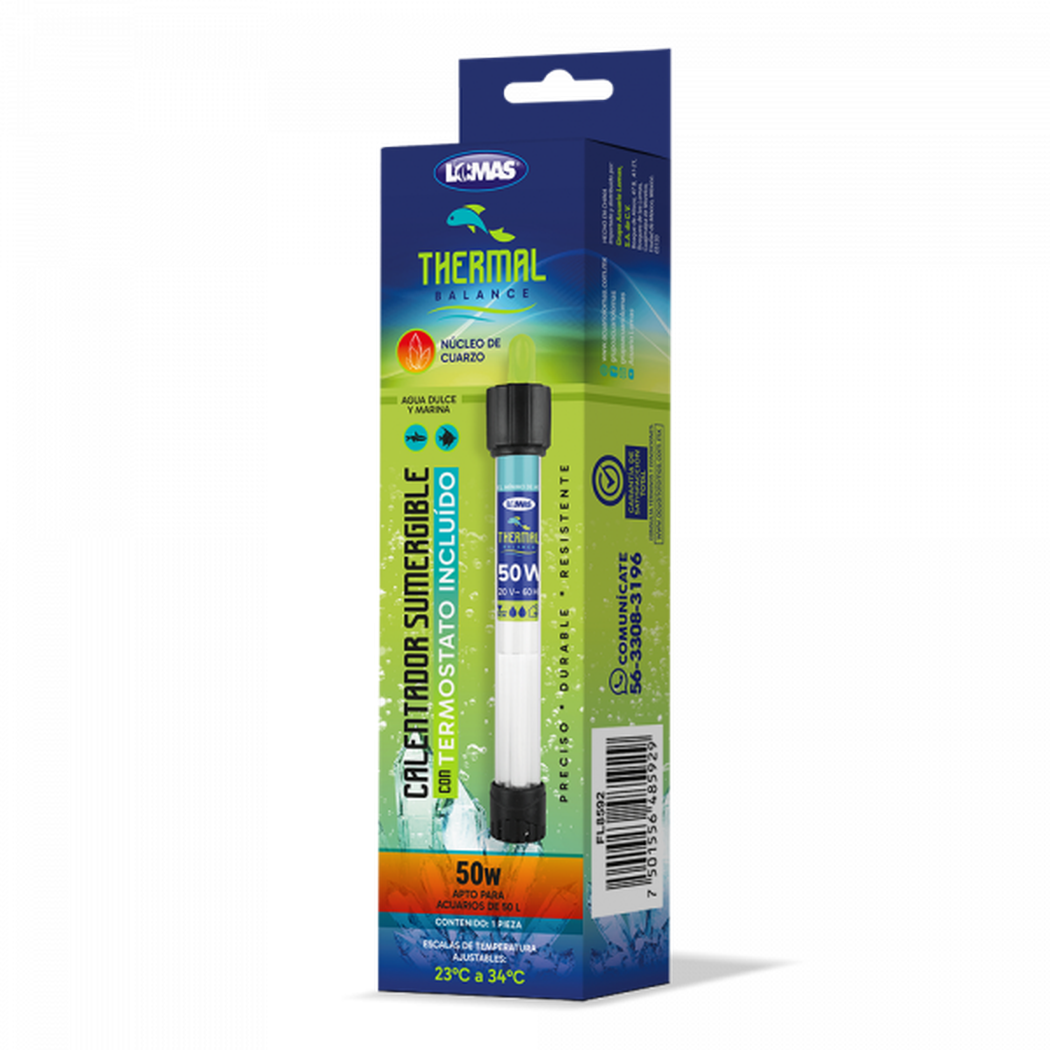 Lomas Thermal Balance Termostato acuarios 50 wats ajustable | G.Valkyria - imagen 1