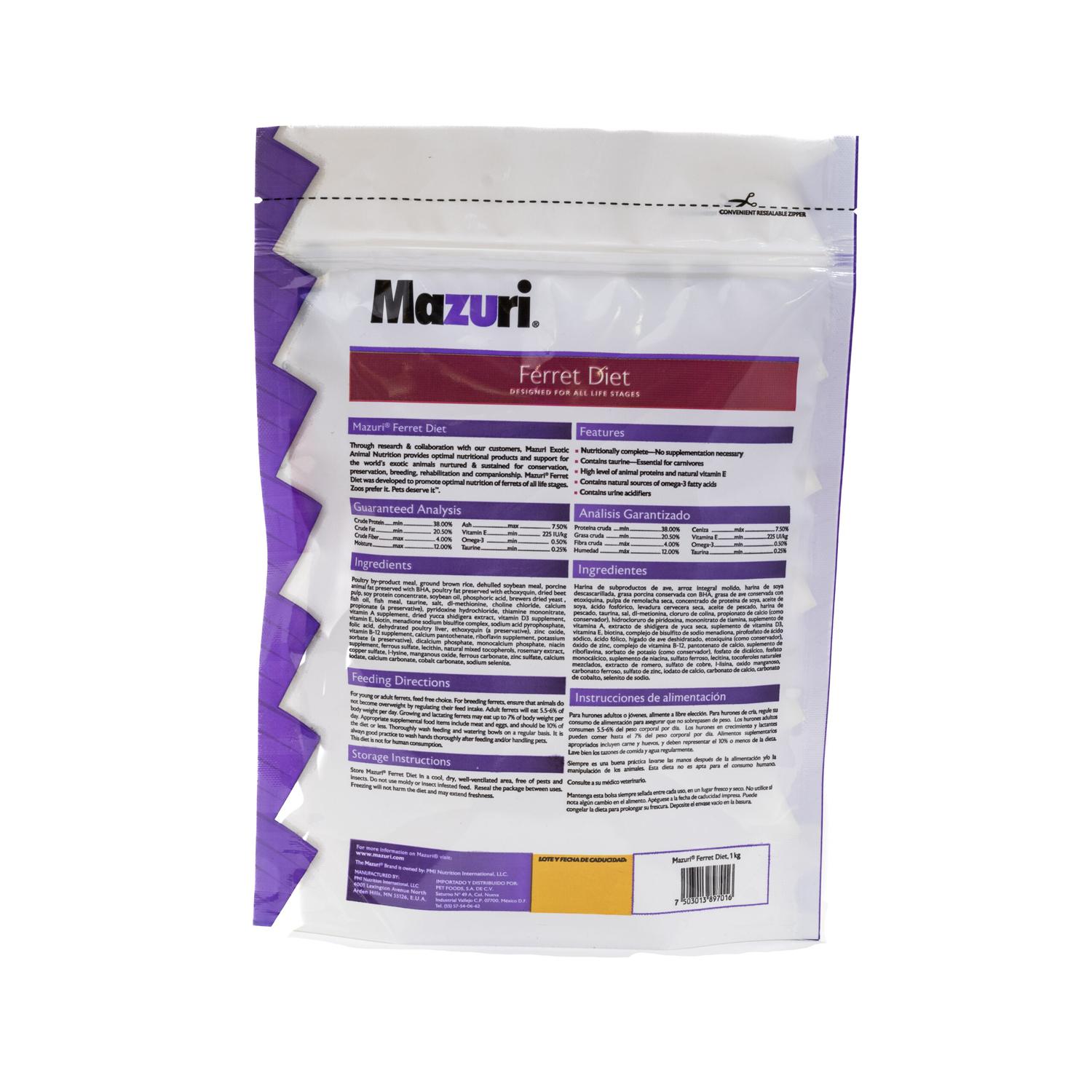 Mazuri Alimento hurón cualquier etapa de vida 1kg | G.Valkyria - imagen 3