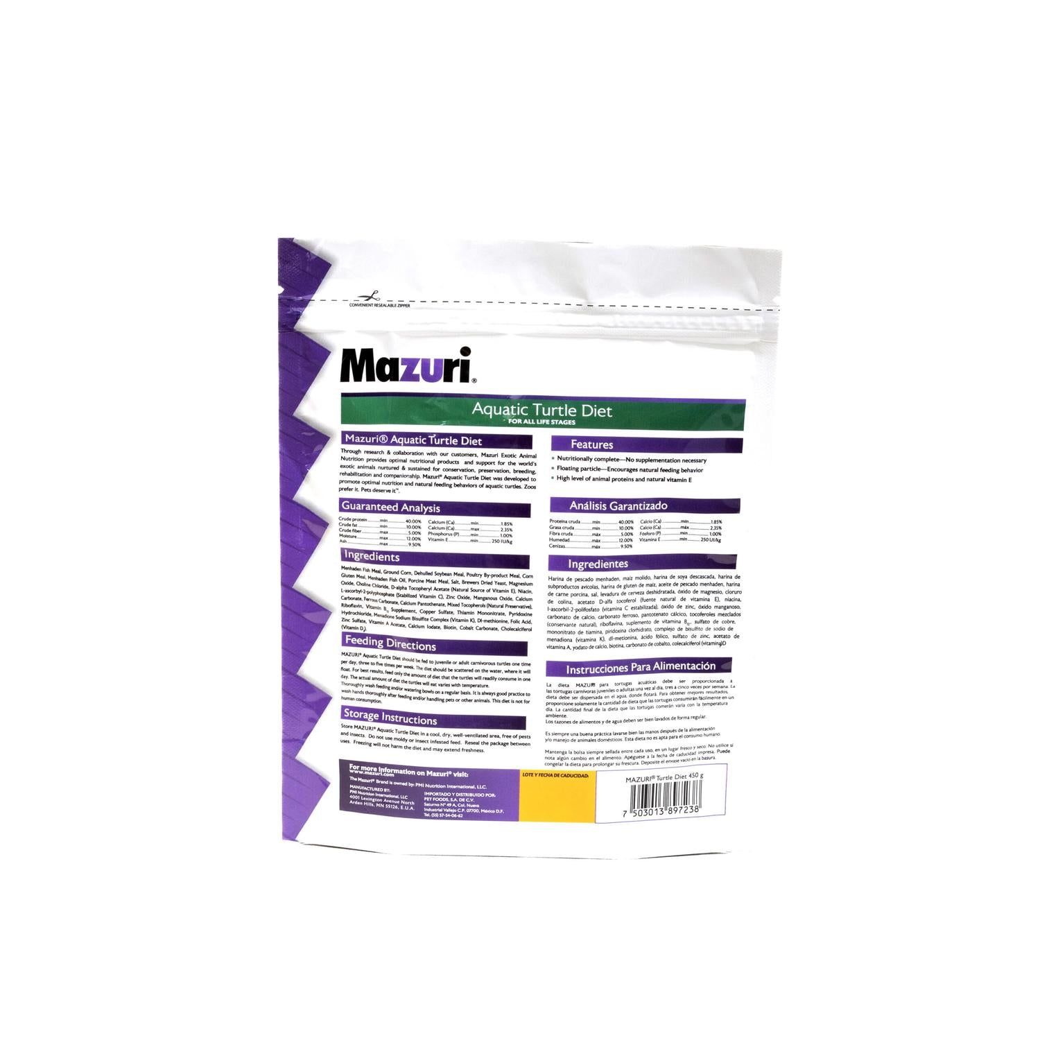 Mazuri Alimento tortuga de agua cualquier etapa 450g | G.Valkyria - imagen 3
