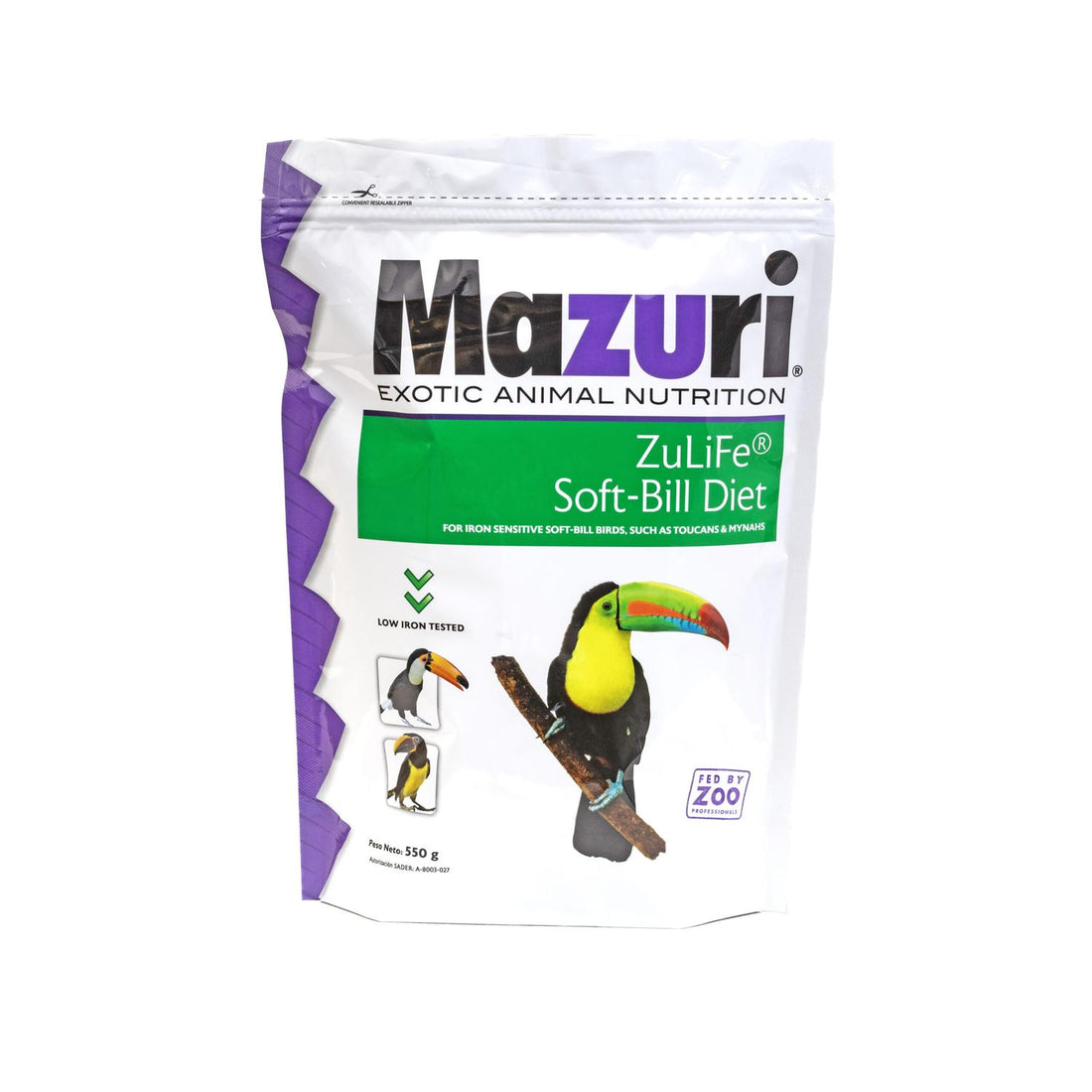 Mazuri Alimento tucán, maynate bajo en hierro 550g | G.Valkyria - imagen 1
