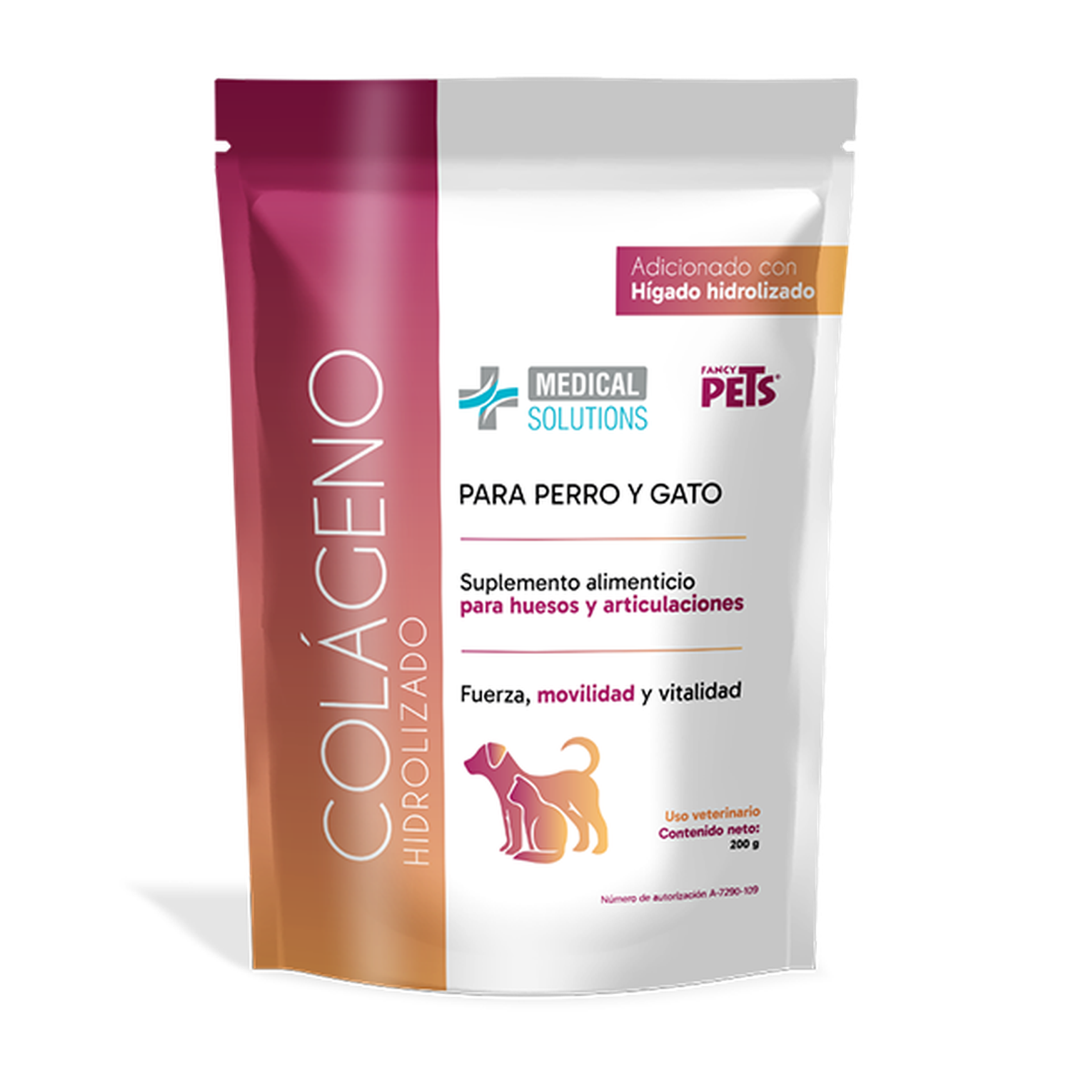Medical Solutions colageno en polvo para perro gatos 200gr | G.Valkyria - imagen 1