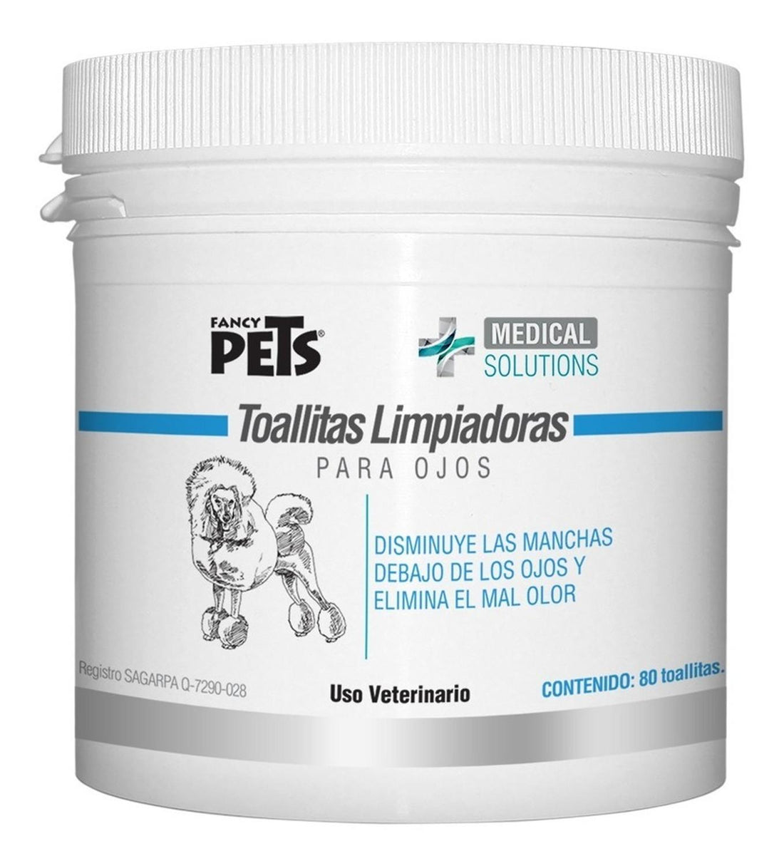 MS Toallitas Limpiadoras de Ojos quita manchas Perros de Medical Solutions | G.Valkyria - imagen 1