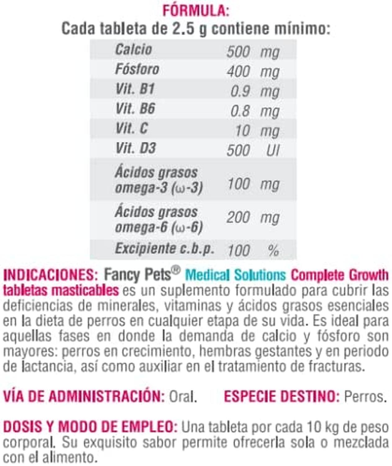 Tabletas Masticables Para Perros aporte Calcio 60 Tab Growth de Medical Solutions | G.Valkyria - imagen 4