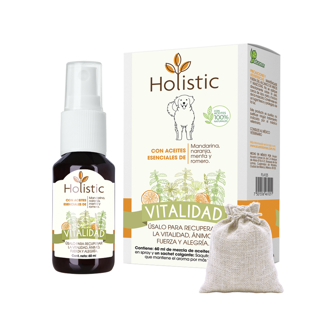 Naturance Holistic Aromaterapia perros frasco 60ml vitalidad | G.Valkyria - imagen 1