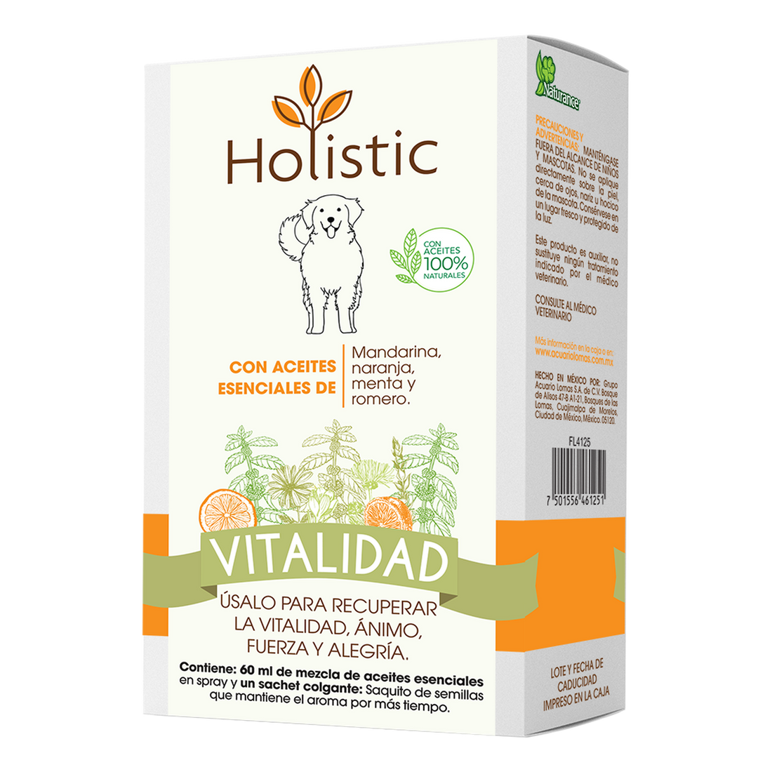 Naturance Holistic Aromaterapia perros frasco 60ml vitalidad | G.Valkyria - imagen 1
