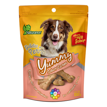 Yummy galletas para perro snacks Sabor Carne 100 grs de Naturance | G.Valkyria - imagen 1