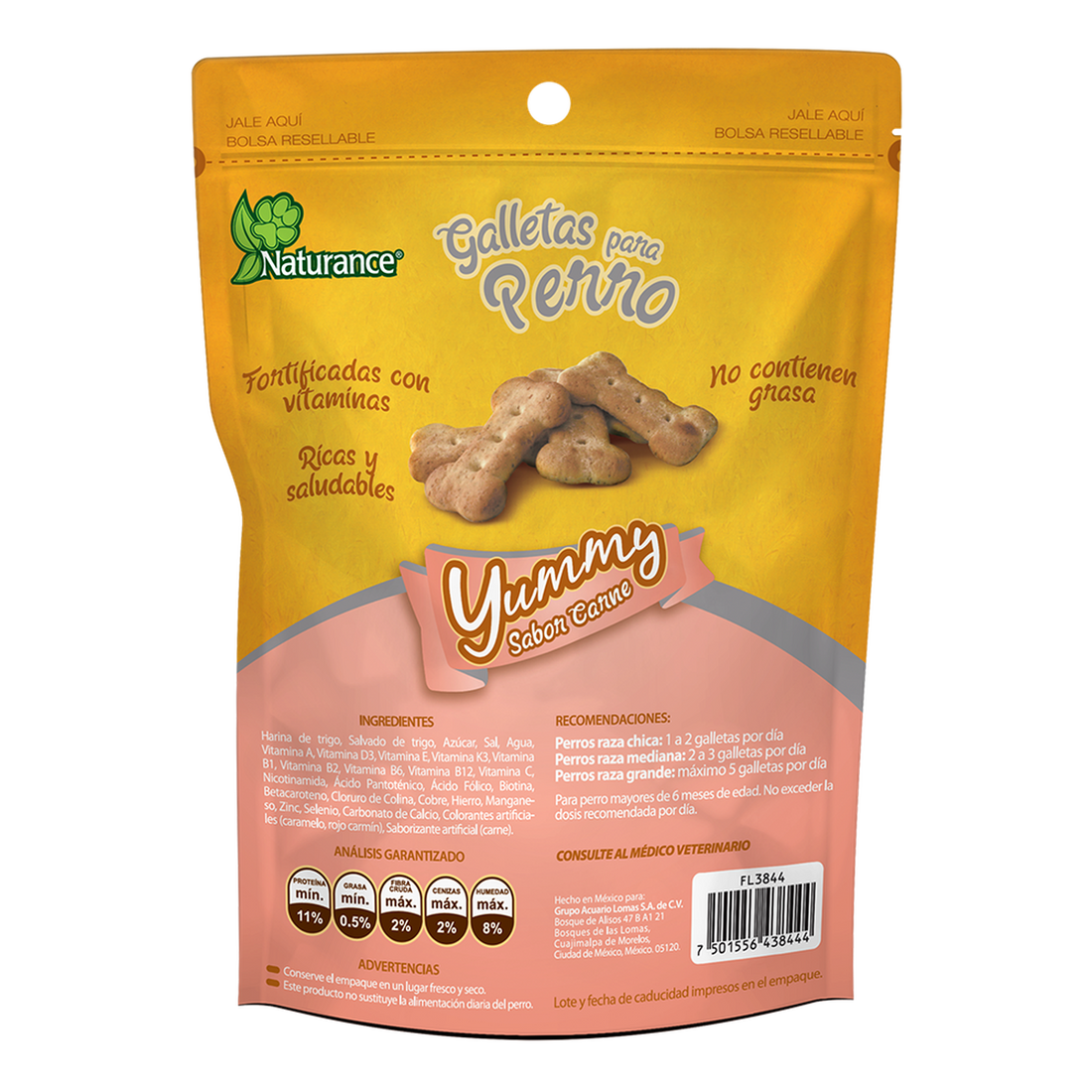 Yummy galletas para perro snacks Sabor Carne 100 grs de Naturance | G.Valkyria - imagen 1