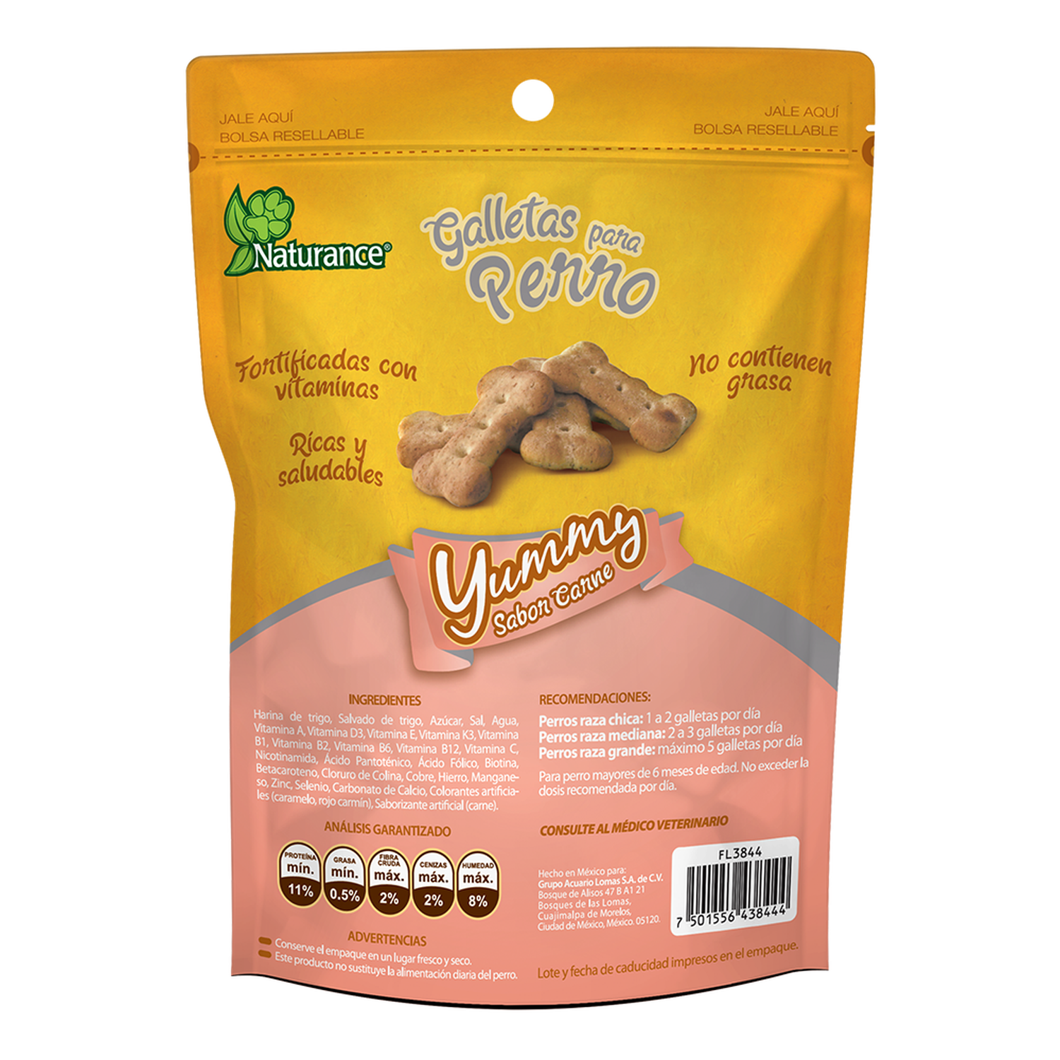 Yummy galletas para perro snacks Sabor Carne 100 grs de Naturance | G.Valkyria - imagen 2