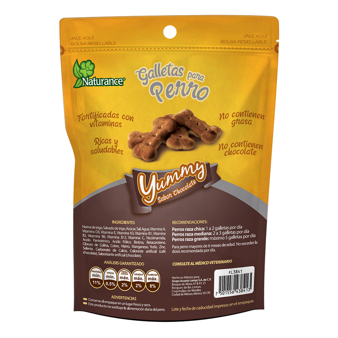 Yummy galletas para perro snacks Sabor Chocolate 100 grs de Naturance | G.Valkyria - imagen 1