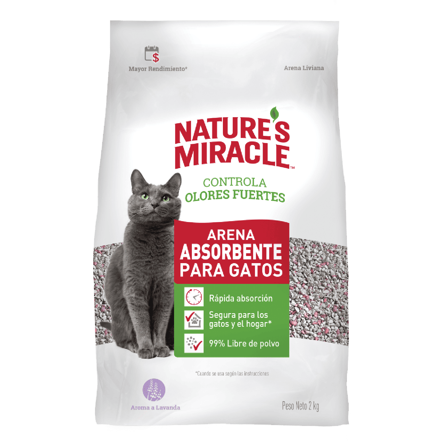 Nature's Miracle Arena Absorbente para Gatos Lavanda 2Kg | G.Valkyria - imagen 1