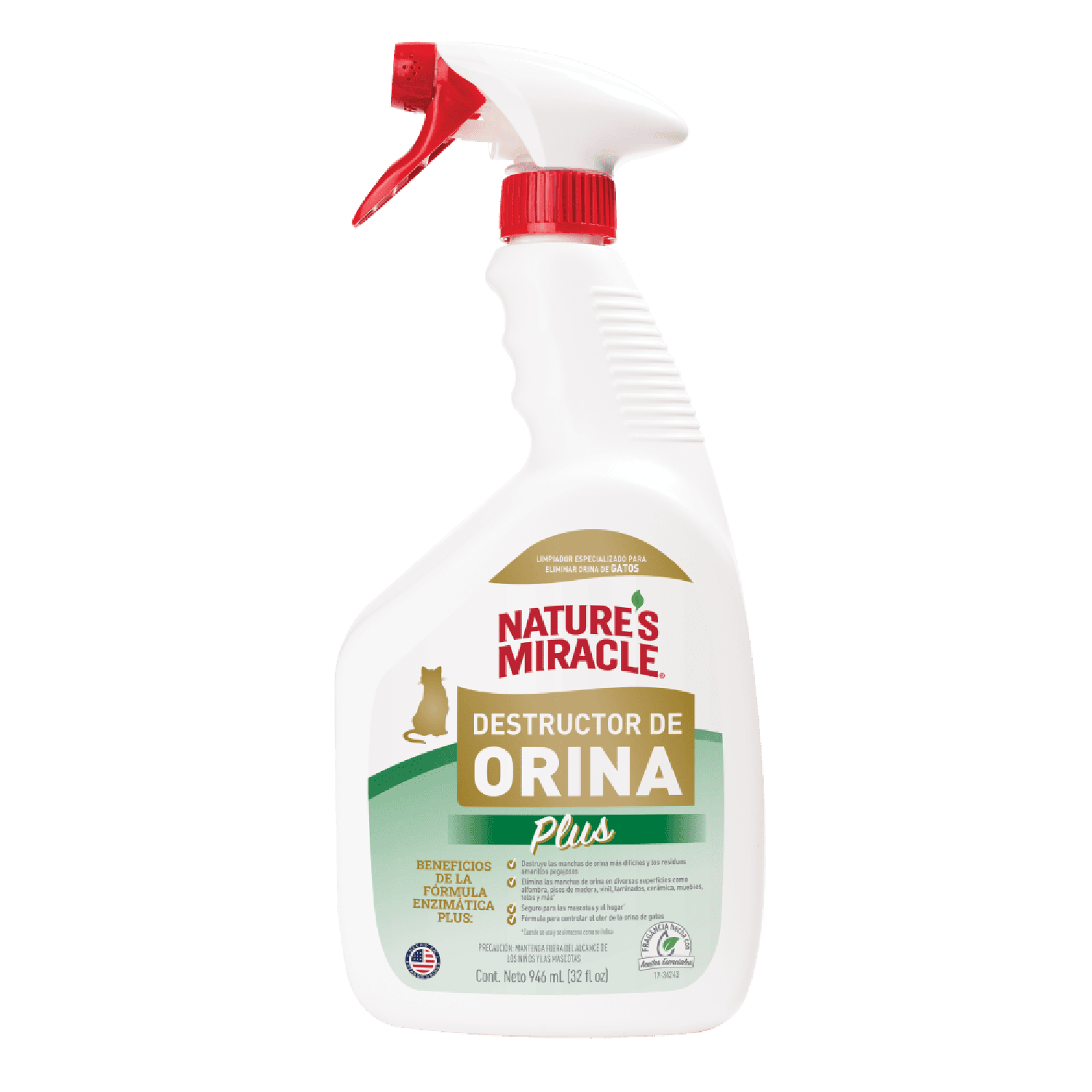 Nature's Miracle Destructor de Orina y Olores Gato 946ml | G.Valkyria - imagen 1