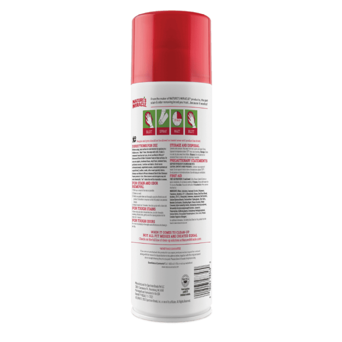 Nature's Miracle Espuma eliminador de olores manchas perro 496g | G.Valkyria - imagen 1