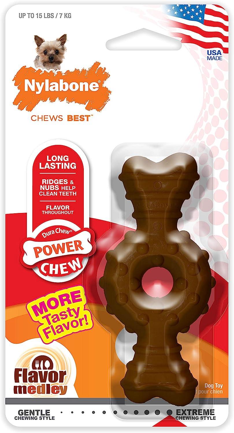 Juguete Hueso Nylabone perro Power Chew Anillo Con Textura 7kg | G.Valkyria - imagen 1