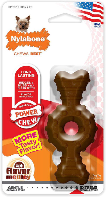 Juguete Hueso Nylabone perro Power Chew Anillo Con Textura 7kg | G.Valkyria - imagen 1