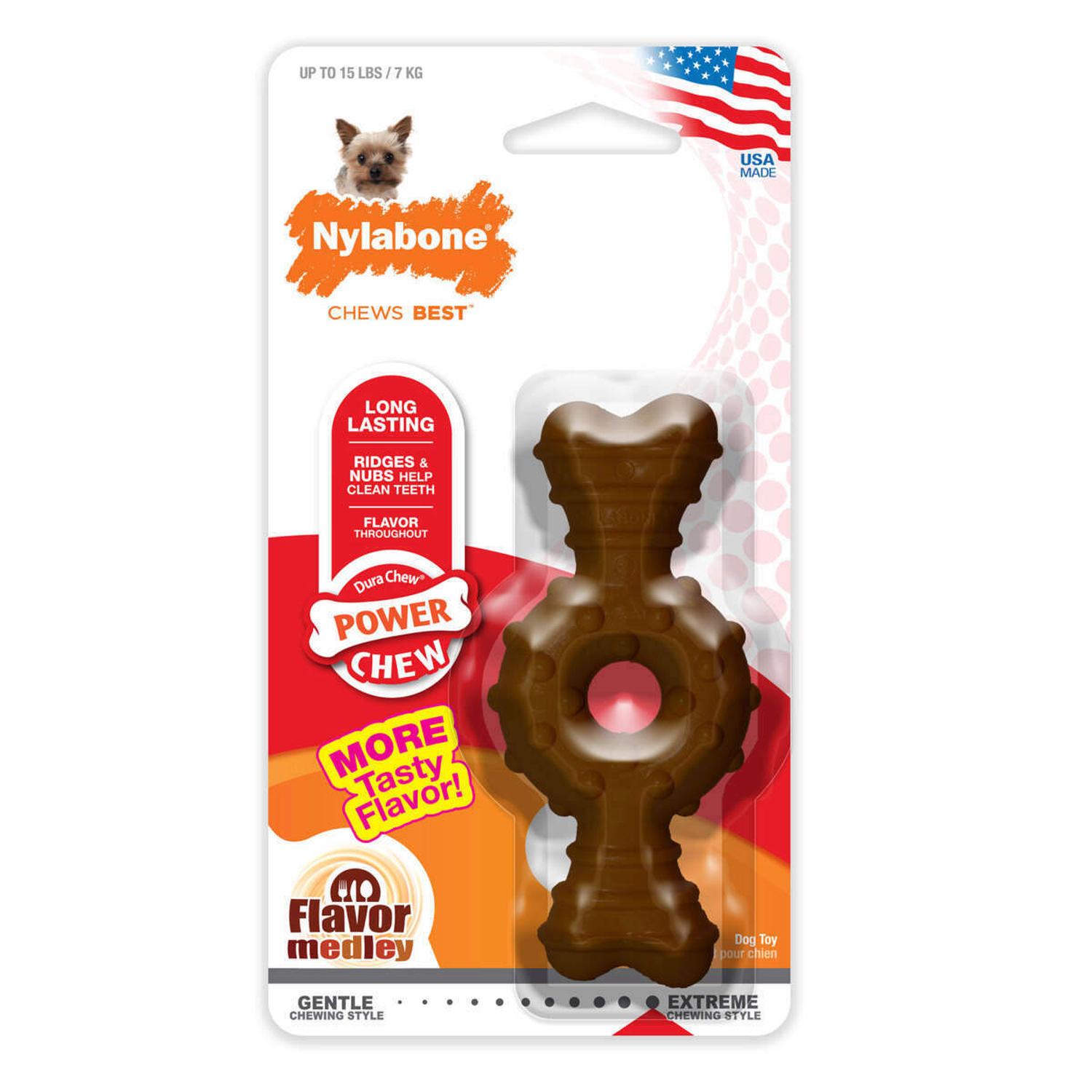Juguete Hueso Nylabone perro Power Chew Anillo Con Textura 7kg | G.Valkyria - imagen 3