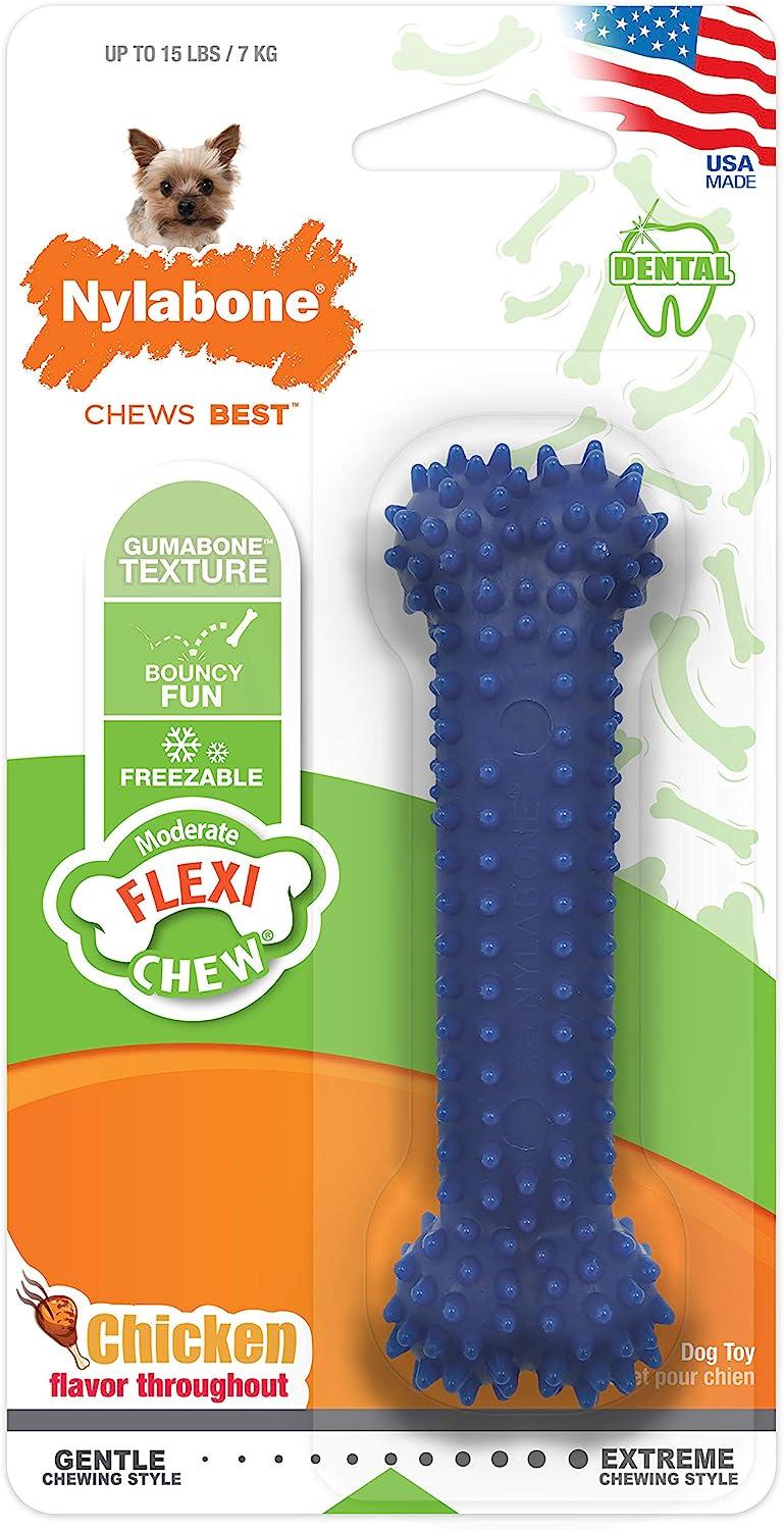 Juguete Nylabone perro Flexi Chew Dental pollo 7kg medio | G.Valkyria - imagen 1