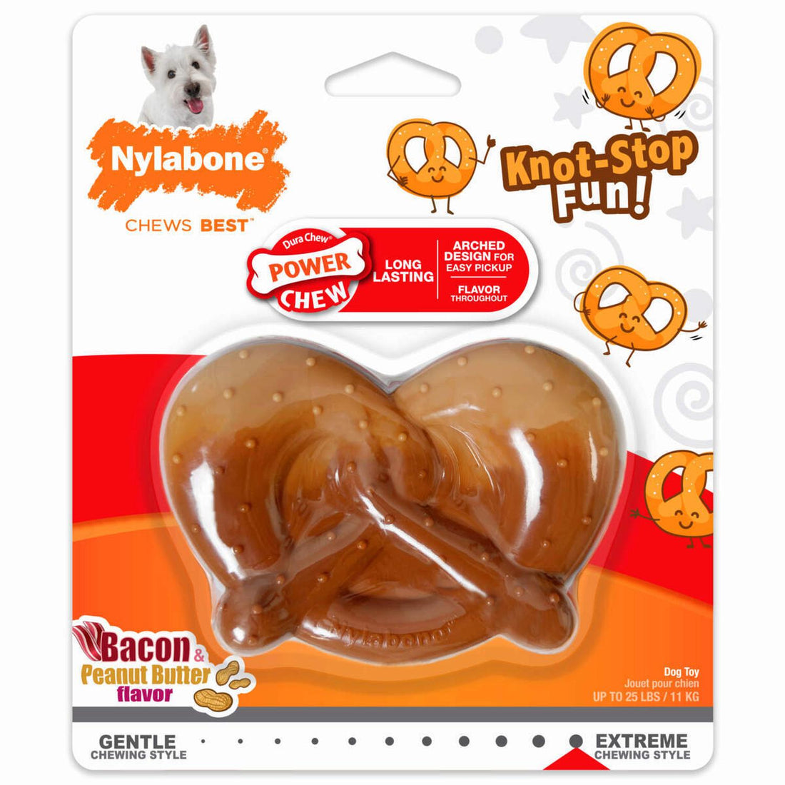 Juguete Nylabone perro Power Chew Pretzel Tocino Maní 11kg extreme | G.Valkyria - imagen 1