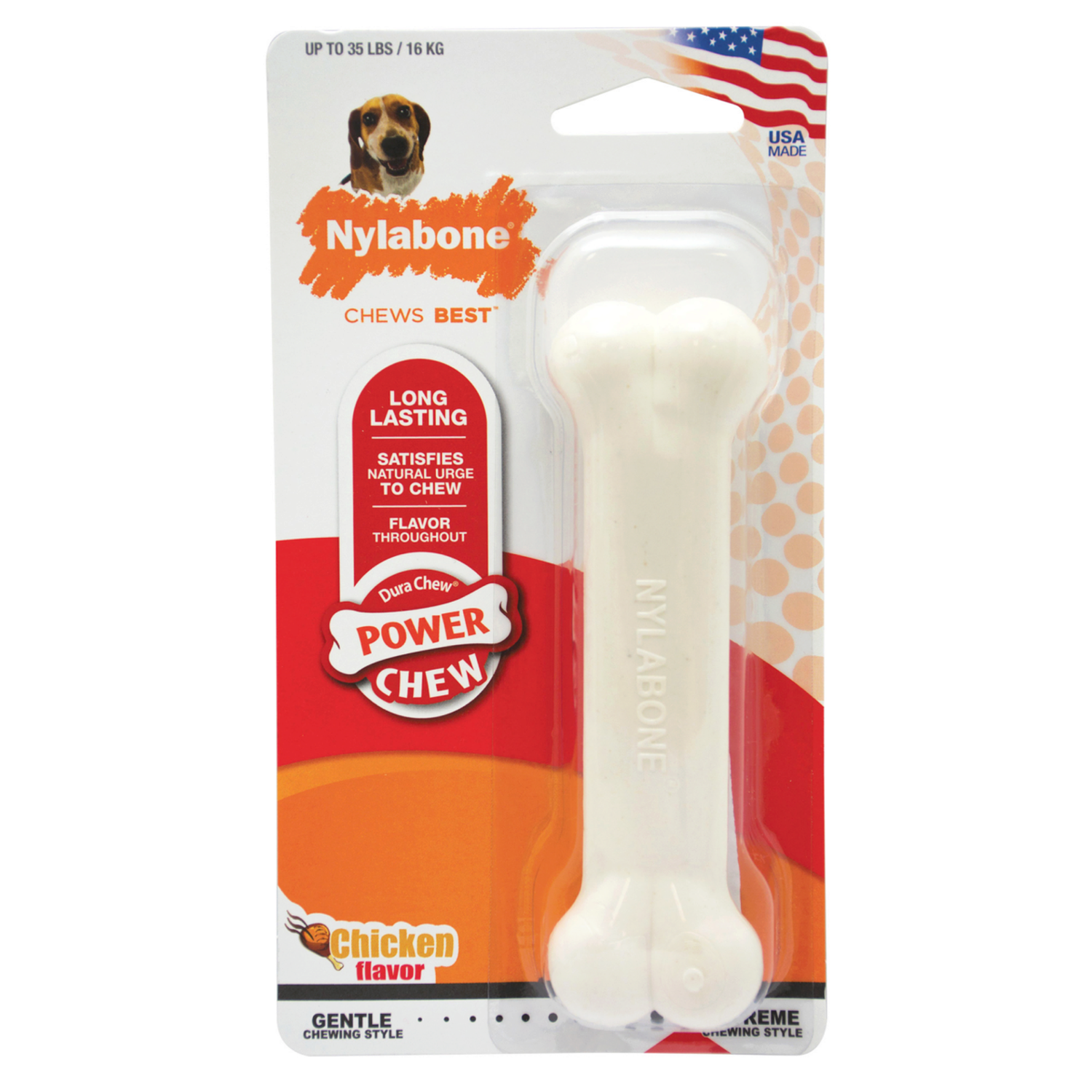 Juguete Nylabone perro Power Dura Chew Pollo wolf 16 kg | G.Valkyria - imagen 1